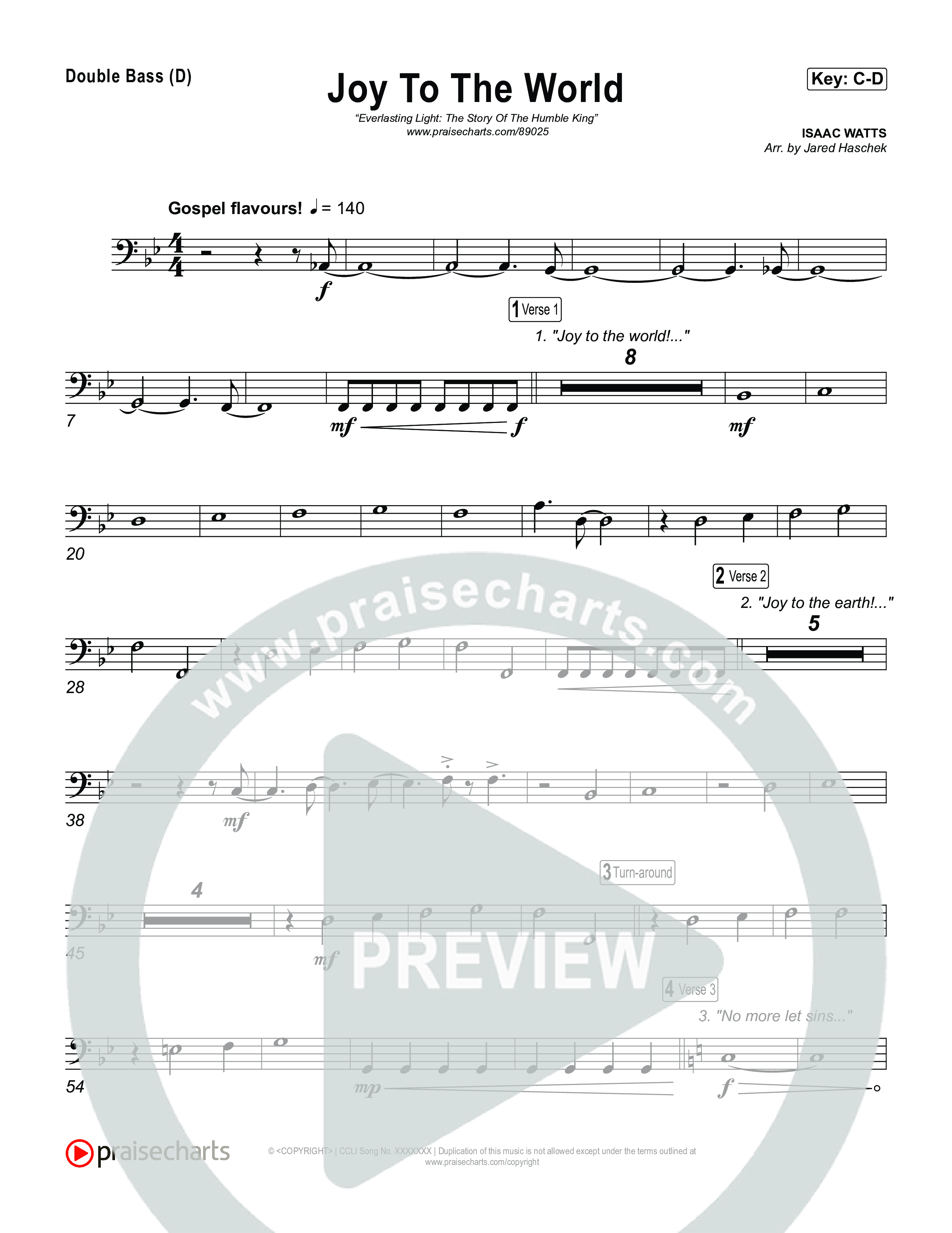 Joy To The World String Bass (Museum Of The Bible / Arr. Jared Haschek)