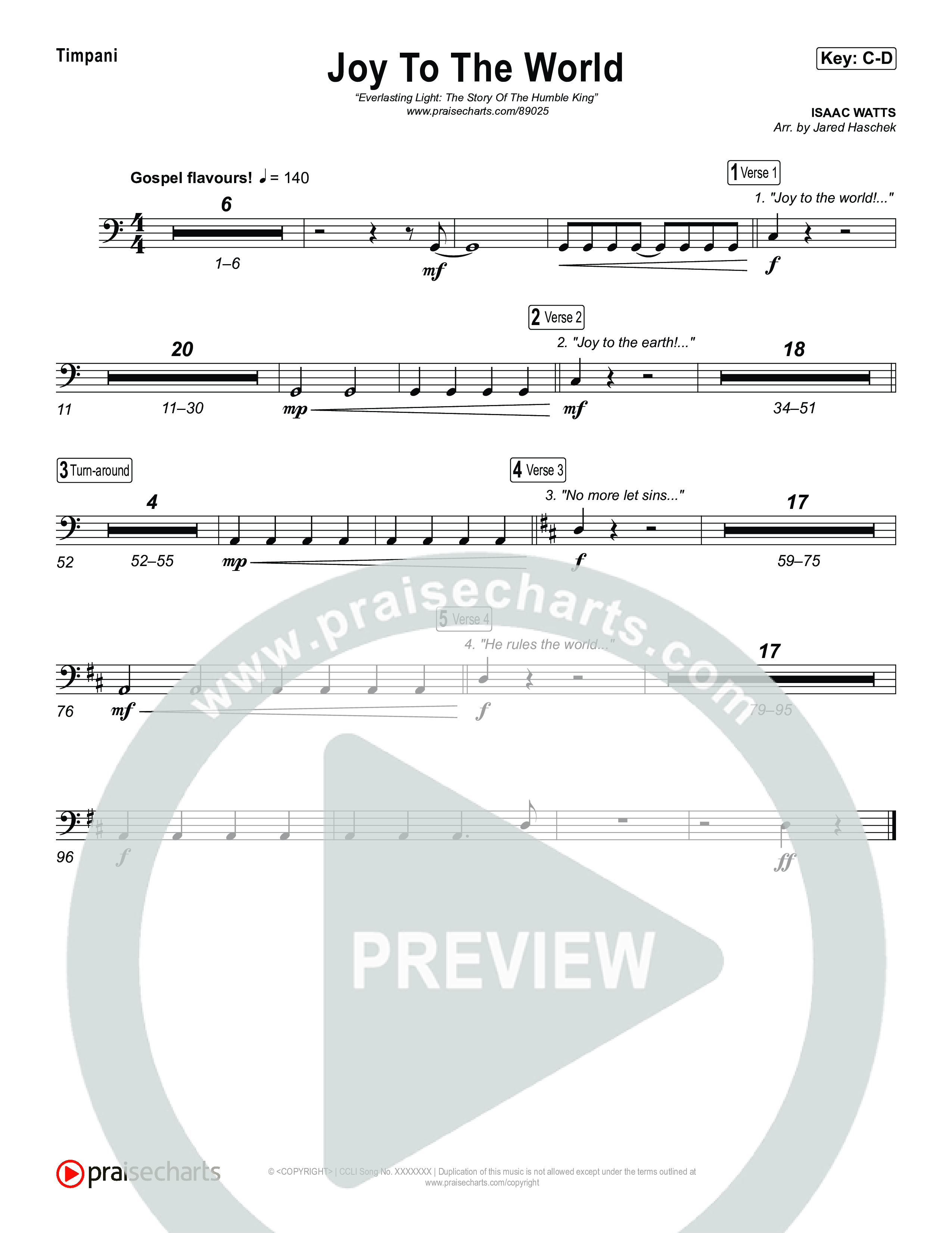 Joy To The World Timpani (Museum Of The Bible / Arr. Jared Haschek)
