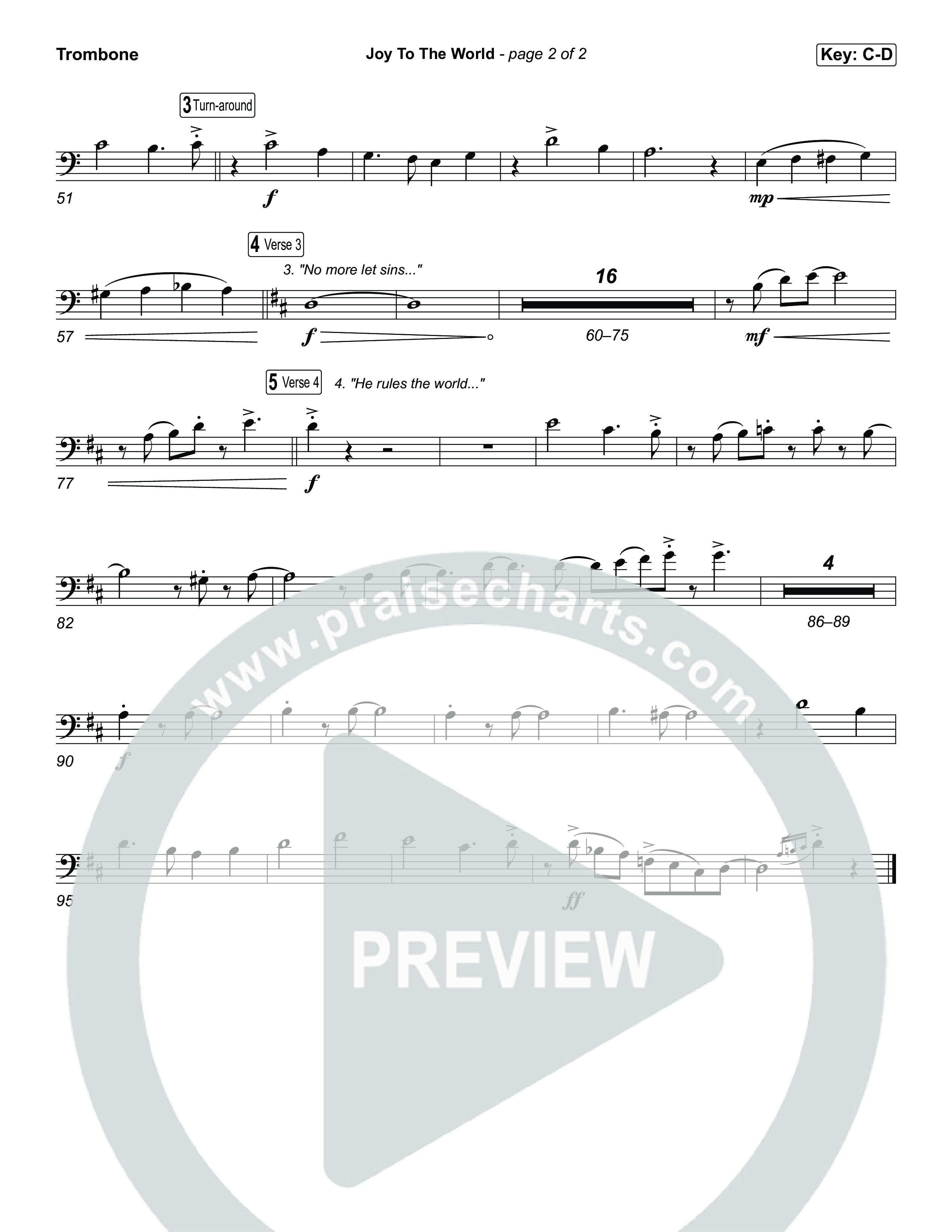 Joy To The World Trombone 1,2 (Museum Of The Bible / Arr. Jared Haschek)