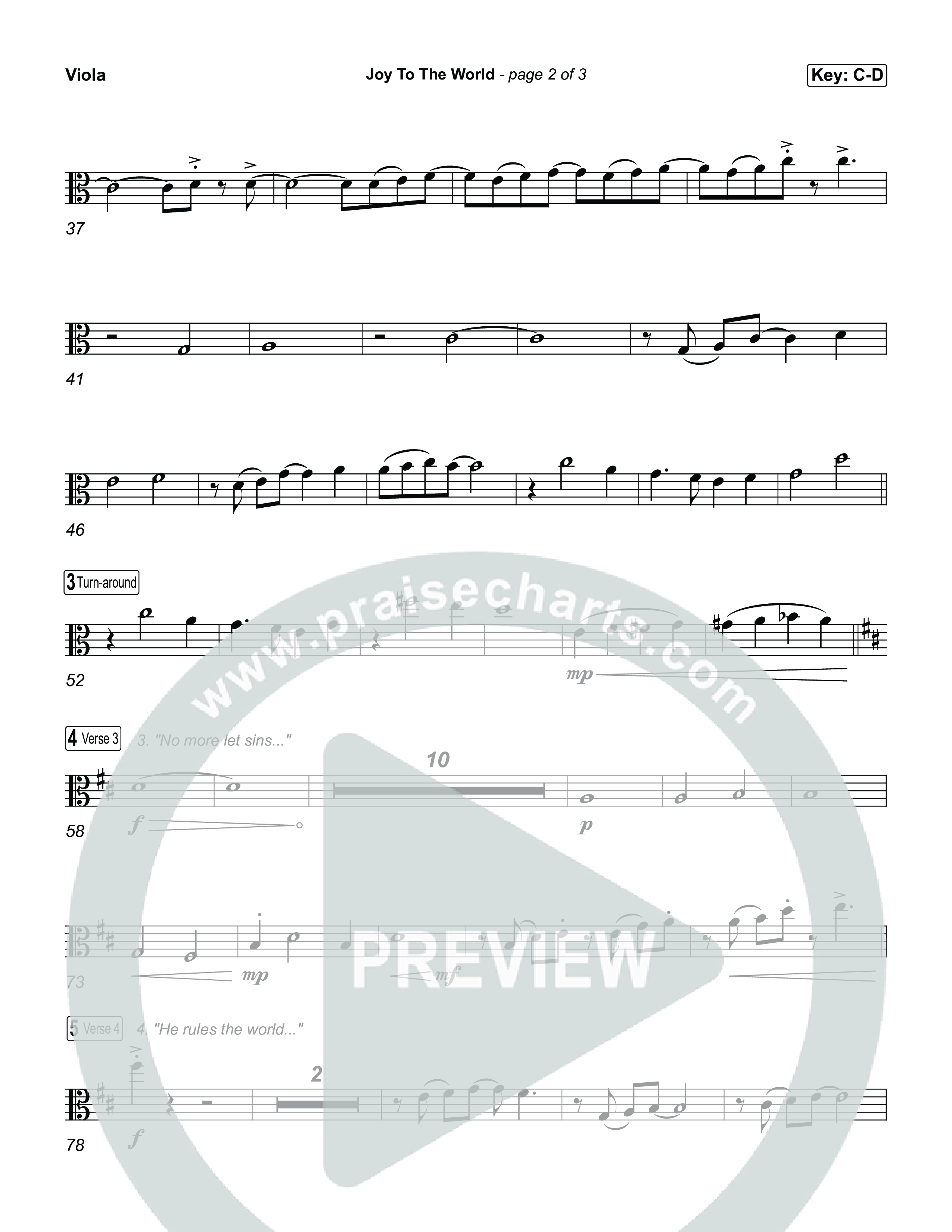 Joy To The World Viola (Museum Of The Bible / Arr. Jared Haschek)