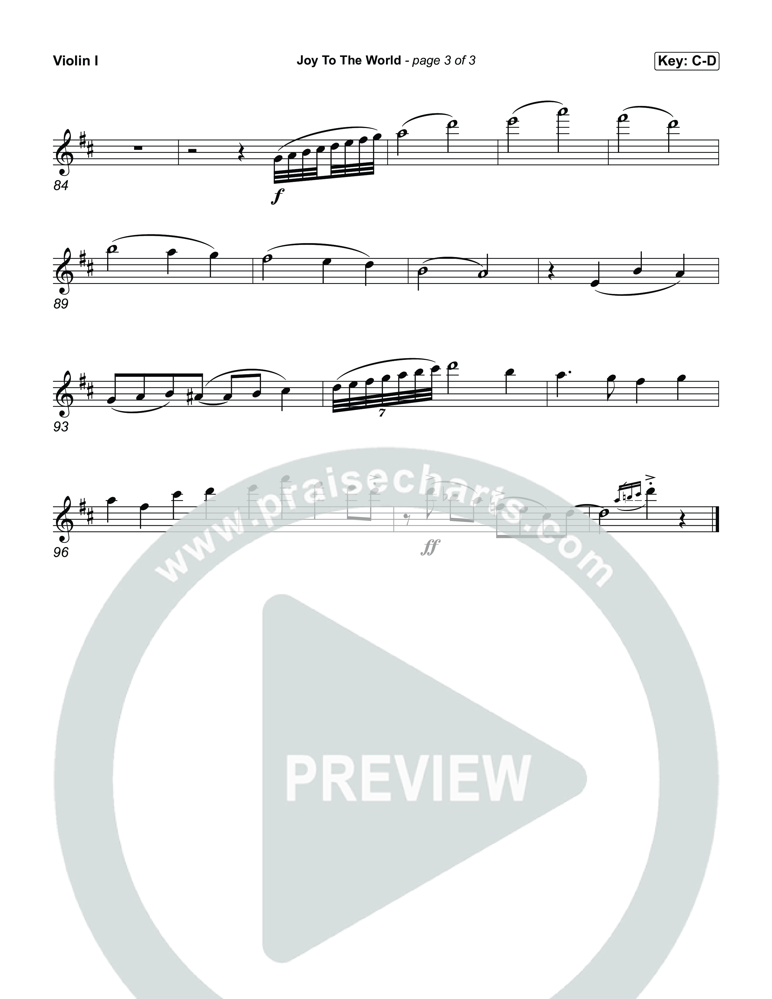 Joy To The World Violin 1,2 (Museum Of The Bible / Arr. Jared Haschek)