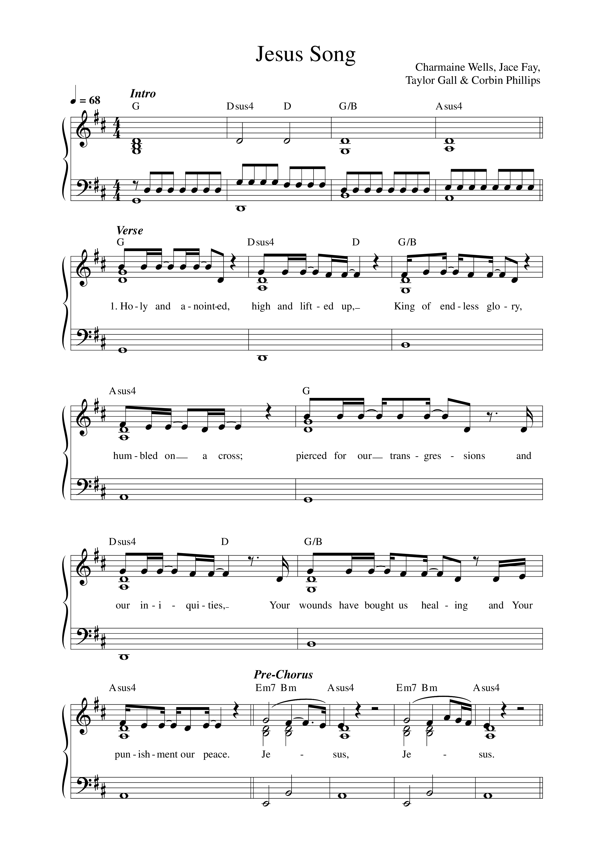 Jesus Song Lead Sheet Melody (Thrive Worship)