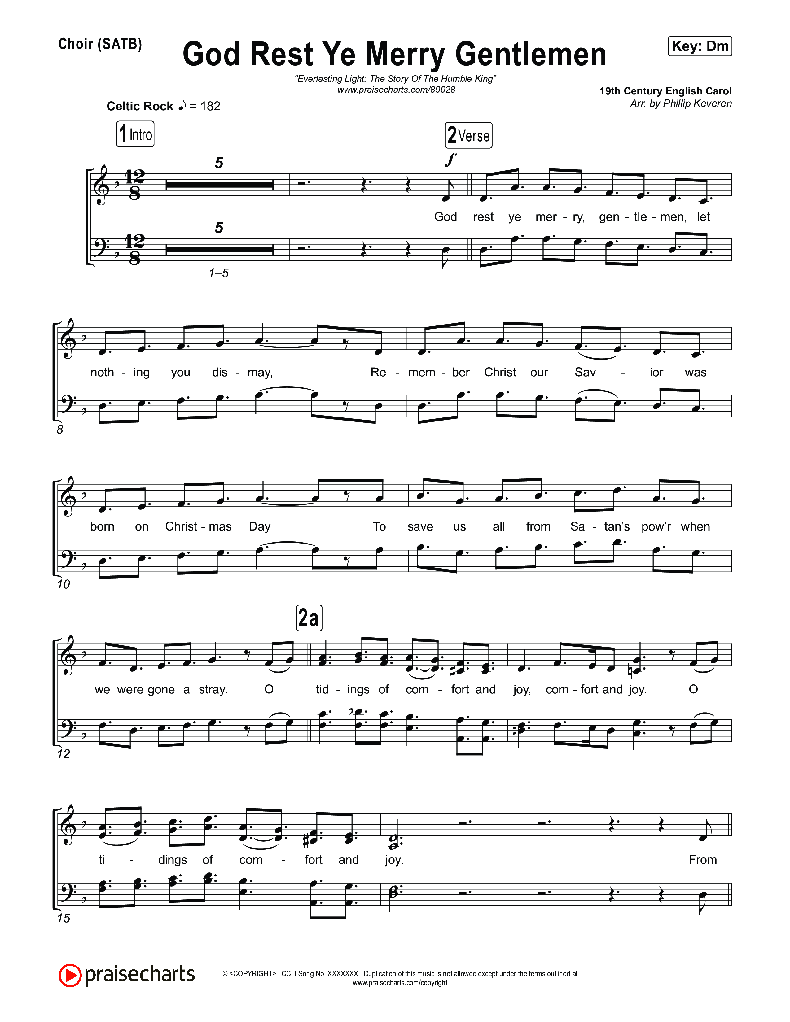 God Rest Ye Merry Gentlemen Choir Sheet (SATB) (Museum Of The Bible / Arr. Phillip Keveren)