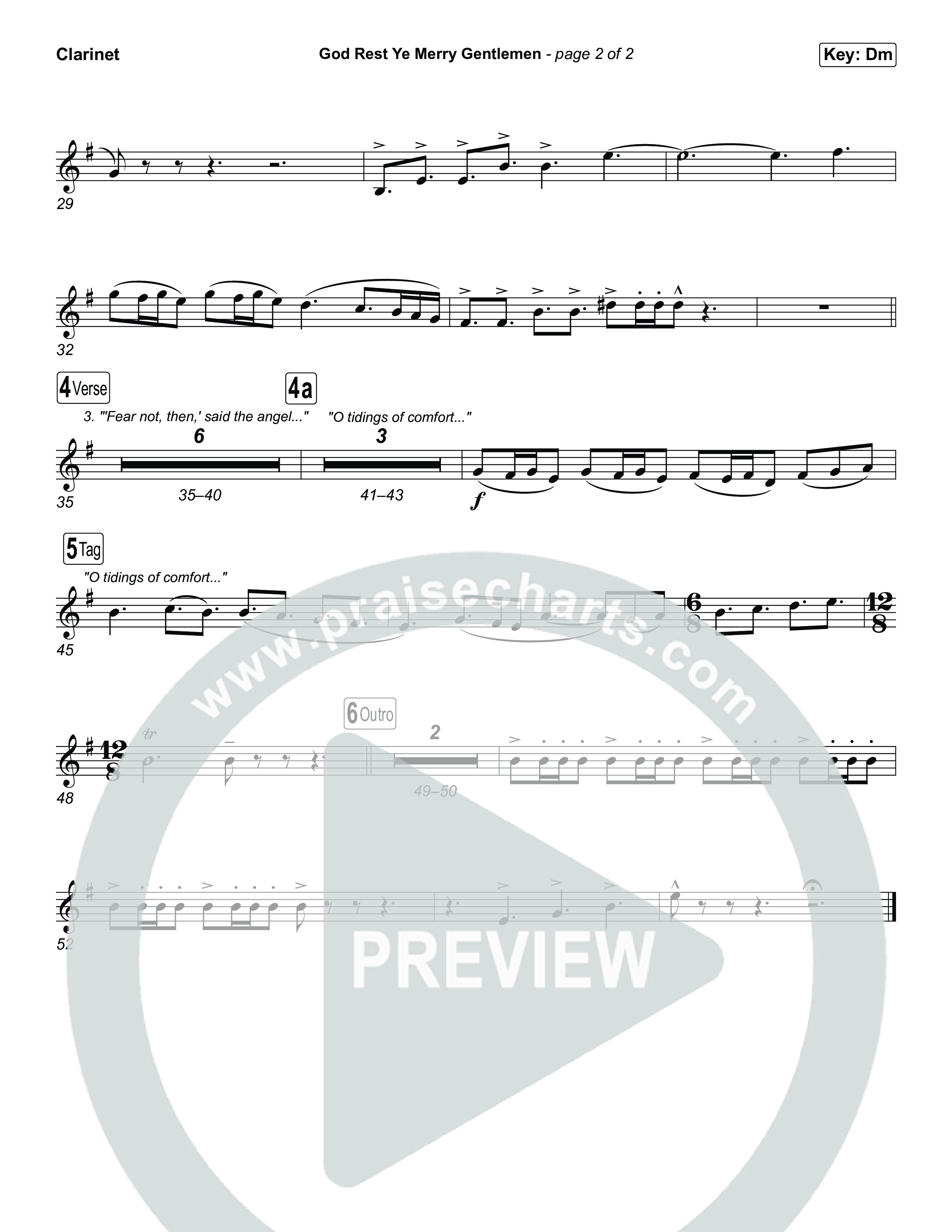 God Rest Ye Merry Gentlemen Clarinet 1,2 (Museum Of The Bible / Arr. Phillip Keveren)