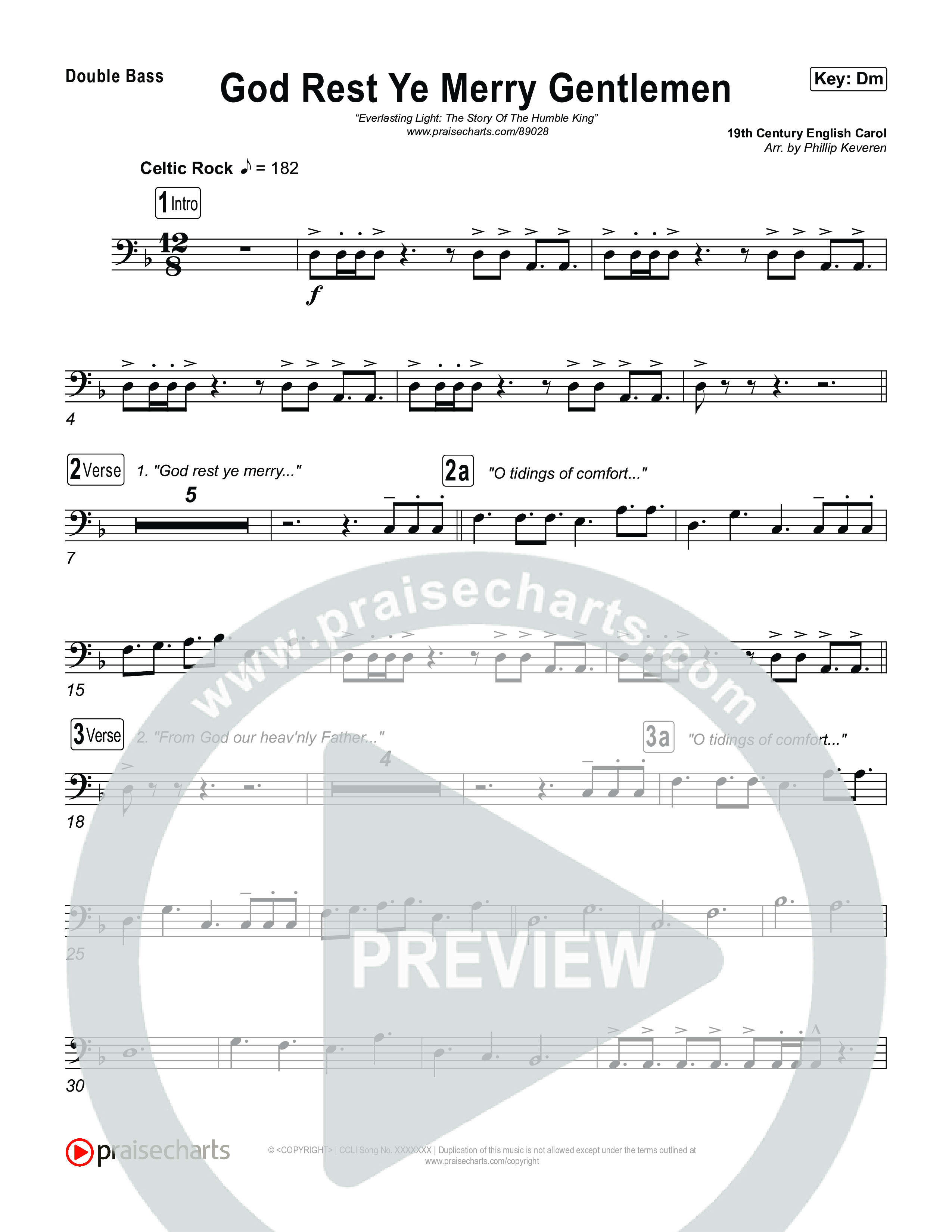 God Rest Ye Merry Gentlemen String Bass (Museum Of The Bible / Arr. Phillip Keveren)