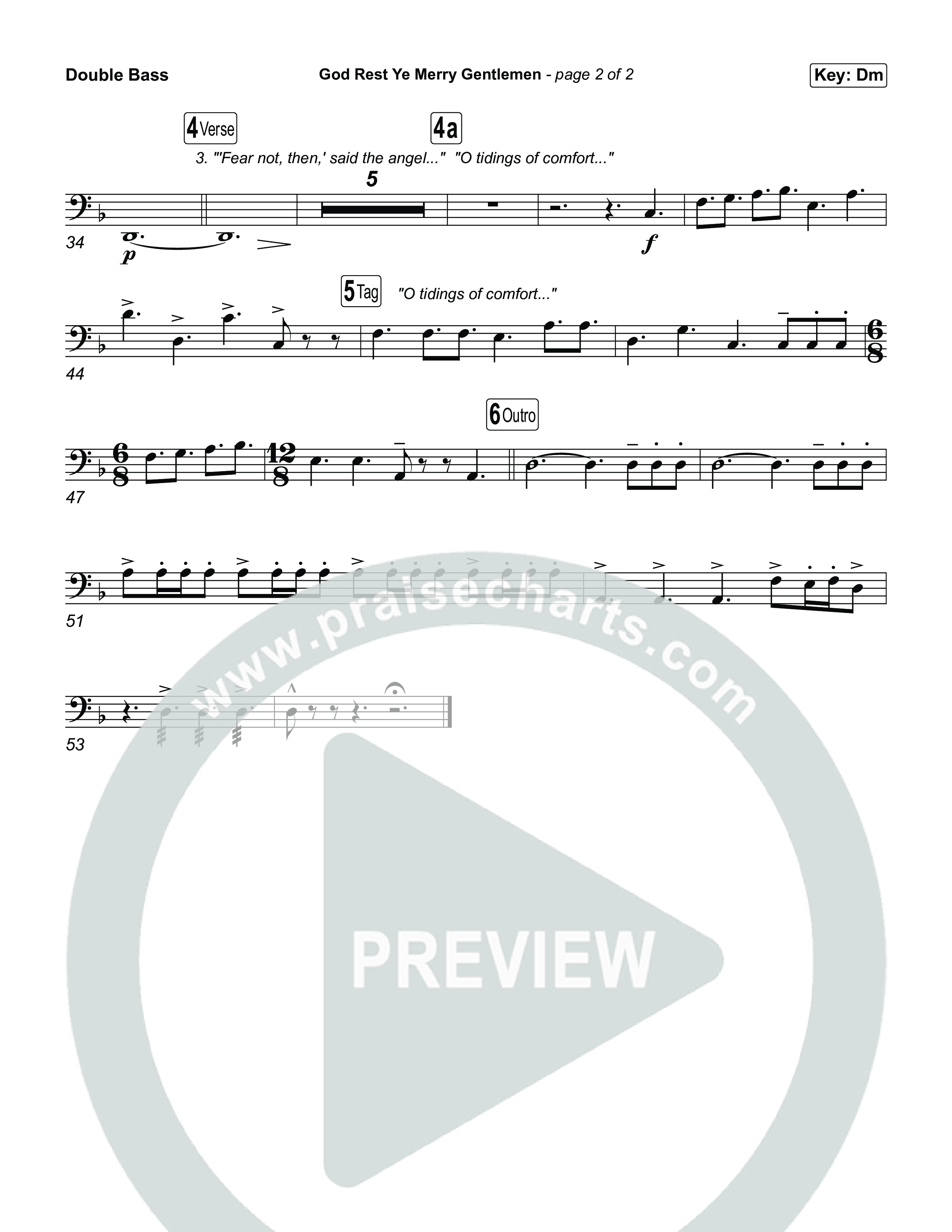 God Rest Ye Merry Gentlemen String Bass (Museum Of The Bible / Arr. Phillip Keveren)