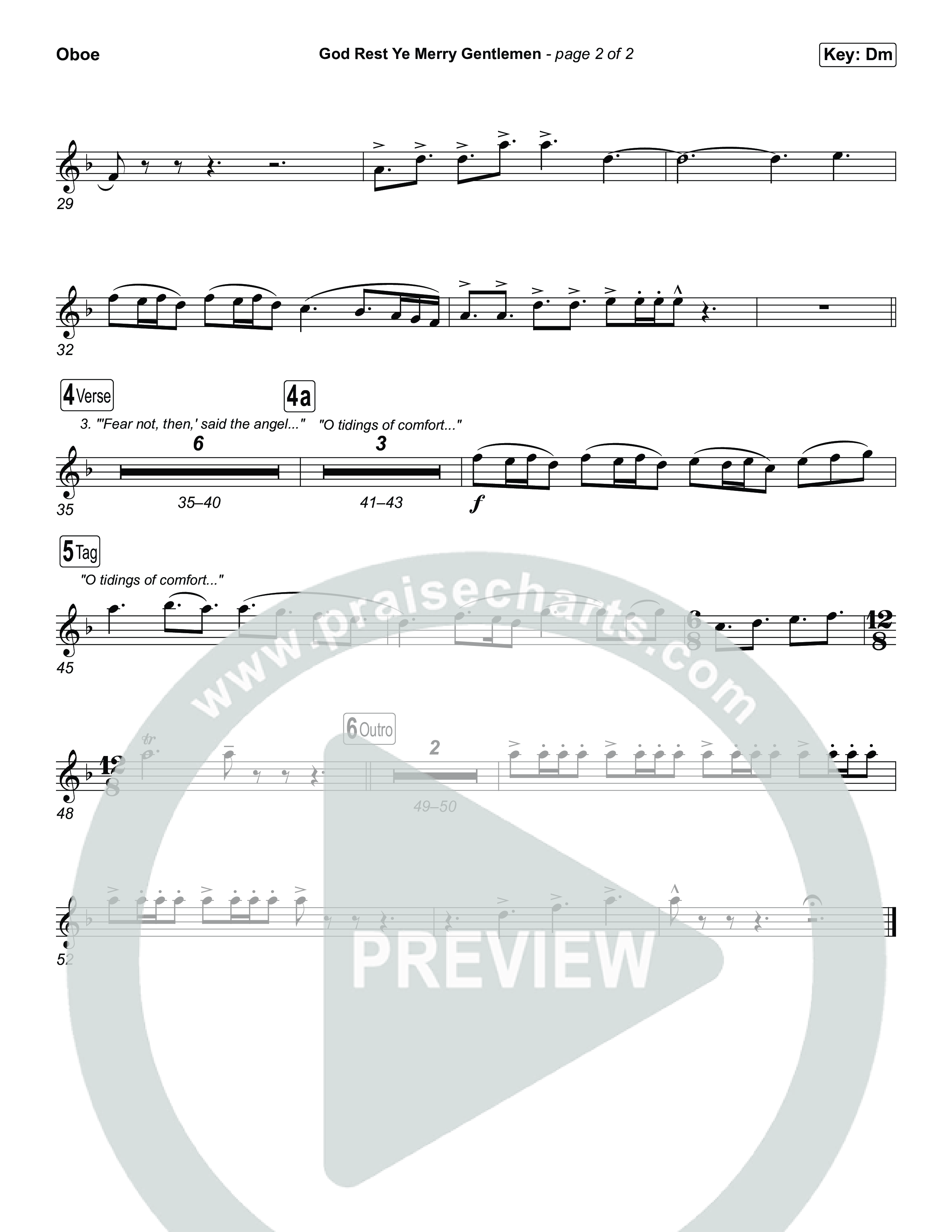 God Rest Ye Merry Gentlemen Oboe (Museum Of The Bible / Arr. Phillip Keveren)