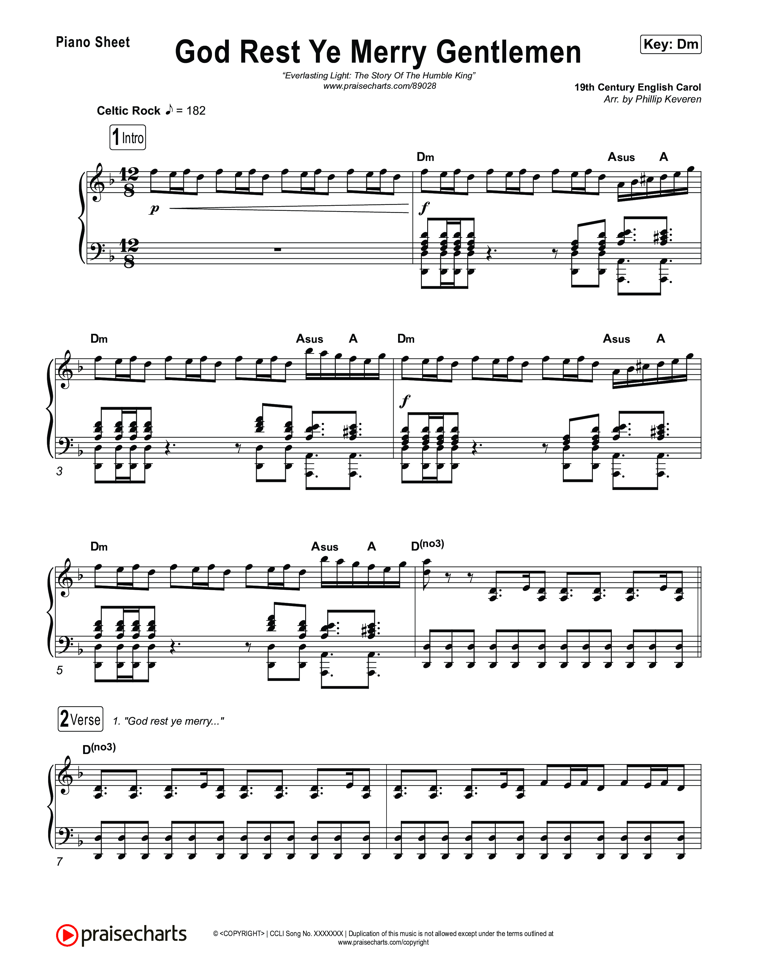 God Rest Ye Merry Gentlemen Piano Sheet (Museum Of The Bible / Arr. Phillip Keveren)