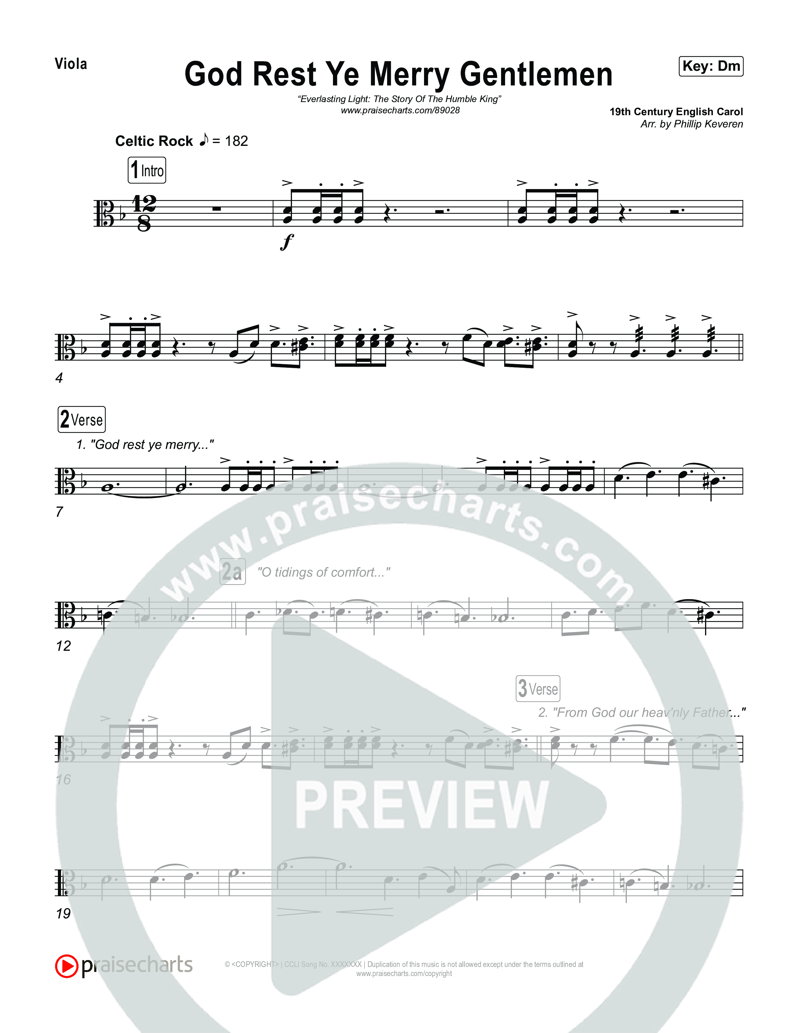 God Rest Ye Merry Gentlemen Viola (Museum Of The Bible / Arr. Phillip Keveren)