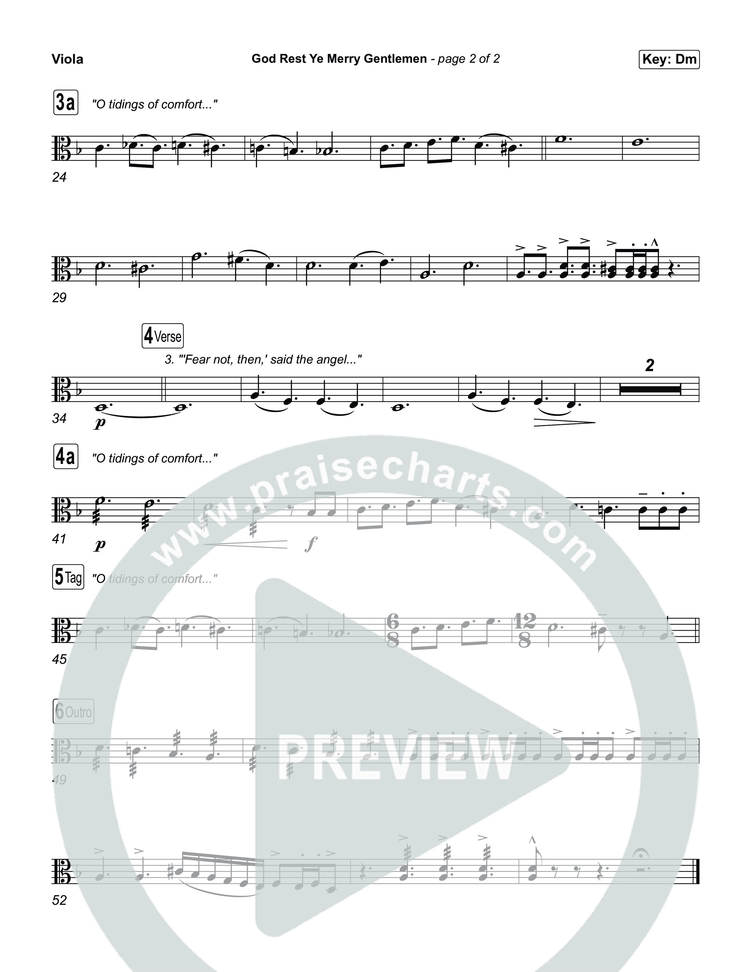 God Rest Ye Merry Gentlemen Viola (Museum Of The Bible / Arr. Phillip Keveren)