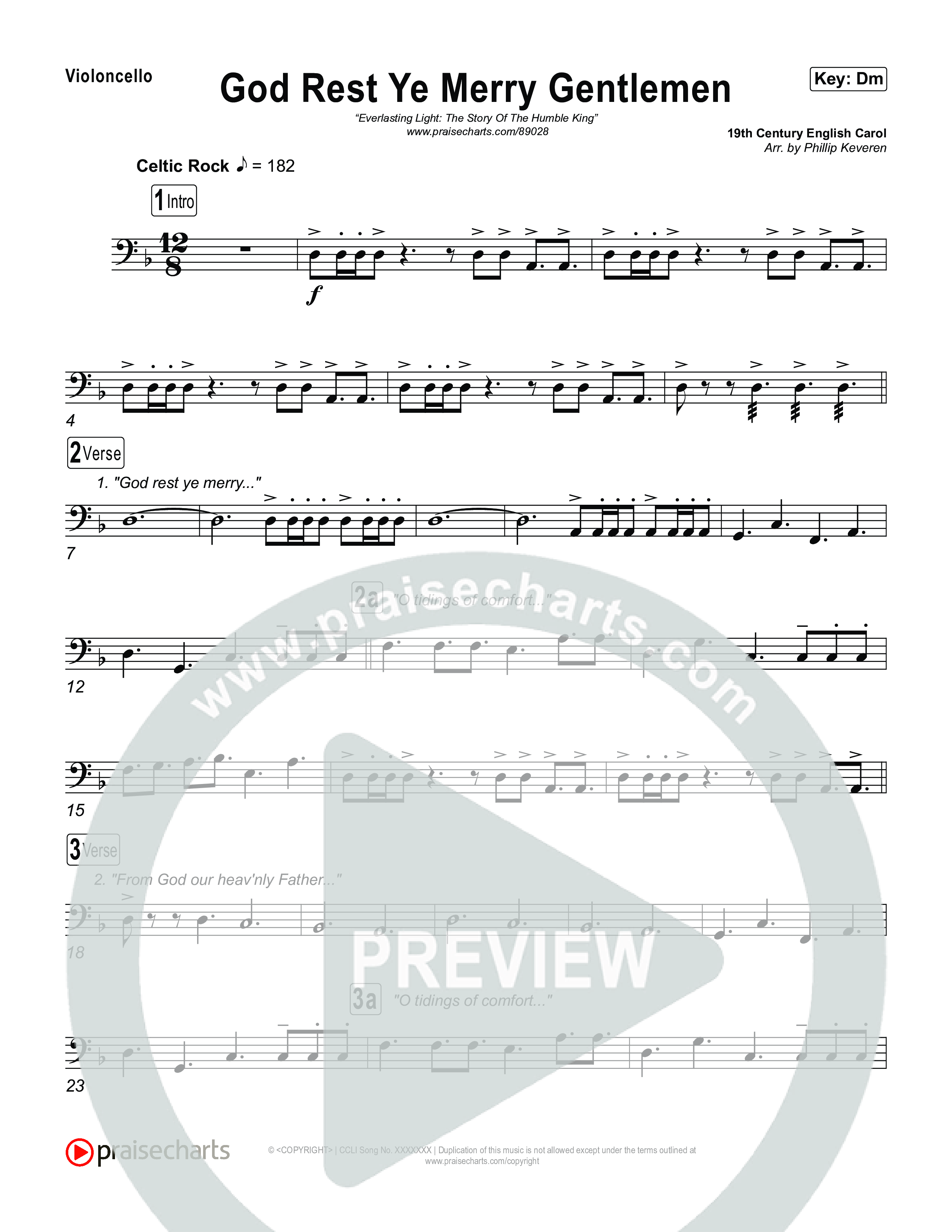 God Rest Ye Merry Gentlemen Violincello (Museum Of The Bible / Arr. Phillip Keveren)