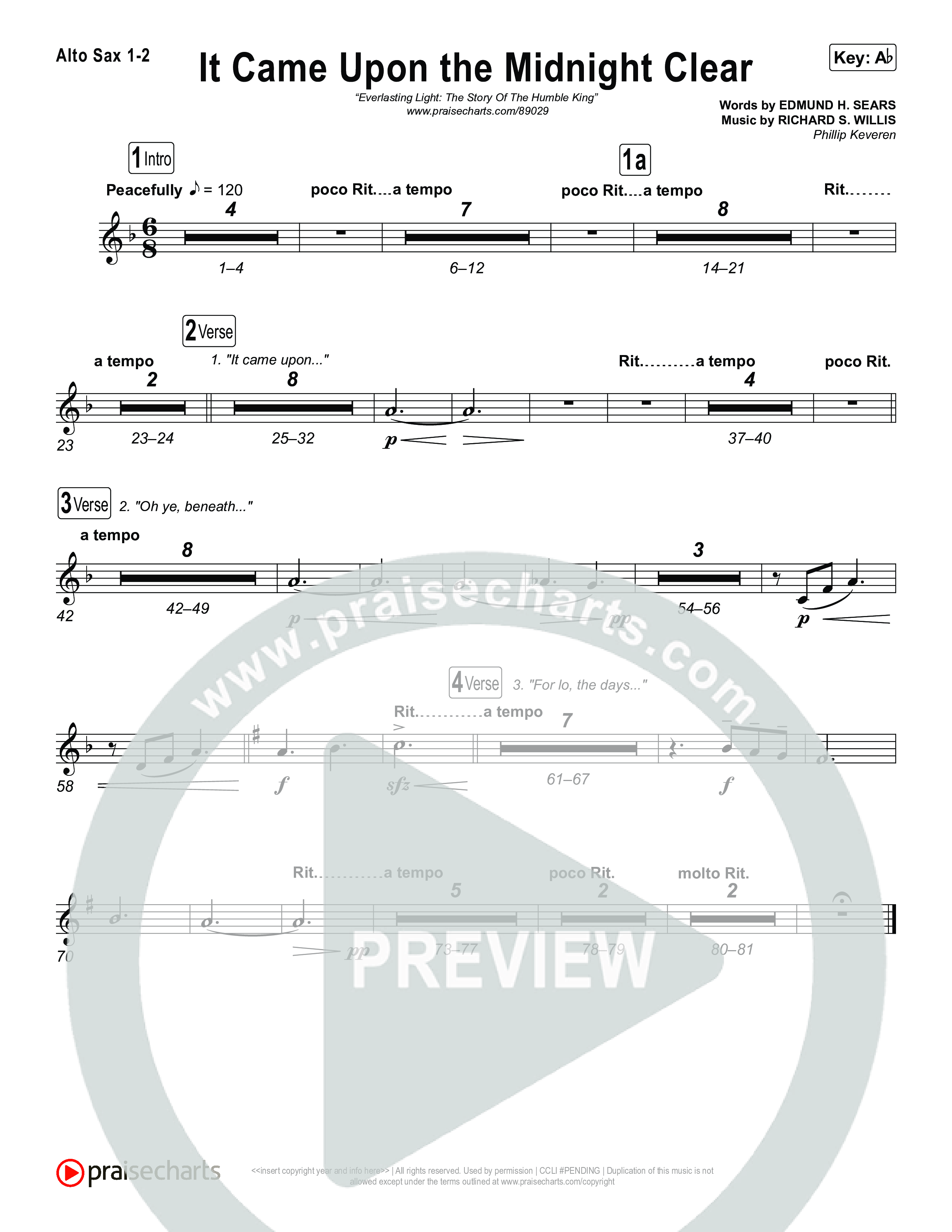 It Came Upon The Midnight Clear with O Mio Babbino Alto Sax 1,2 (Museum Of The Bible / Arr. Phillip Keveren)