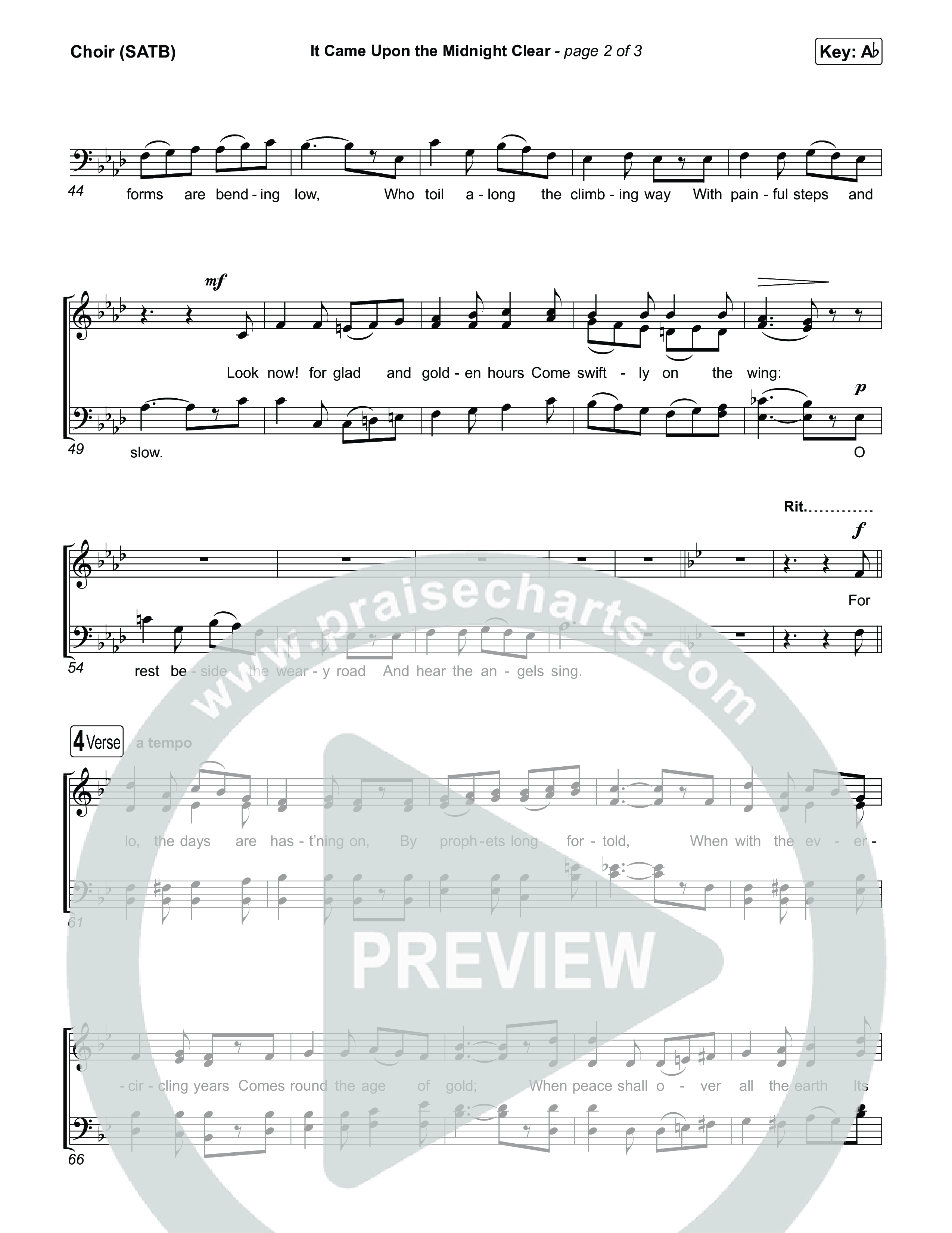 It Came Upon The Midnight Clear with O Mio Babbino Choir Sheet (SATB) (Museum Of The Bible / Arr. Phillip Keveren)