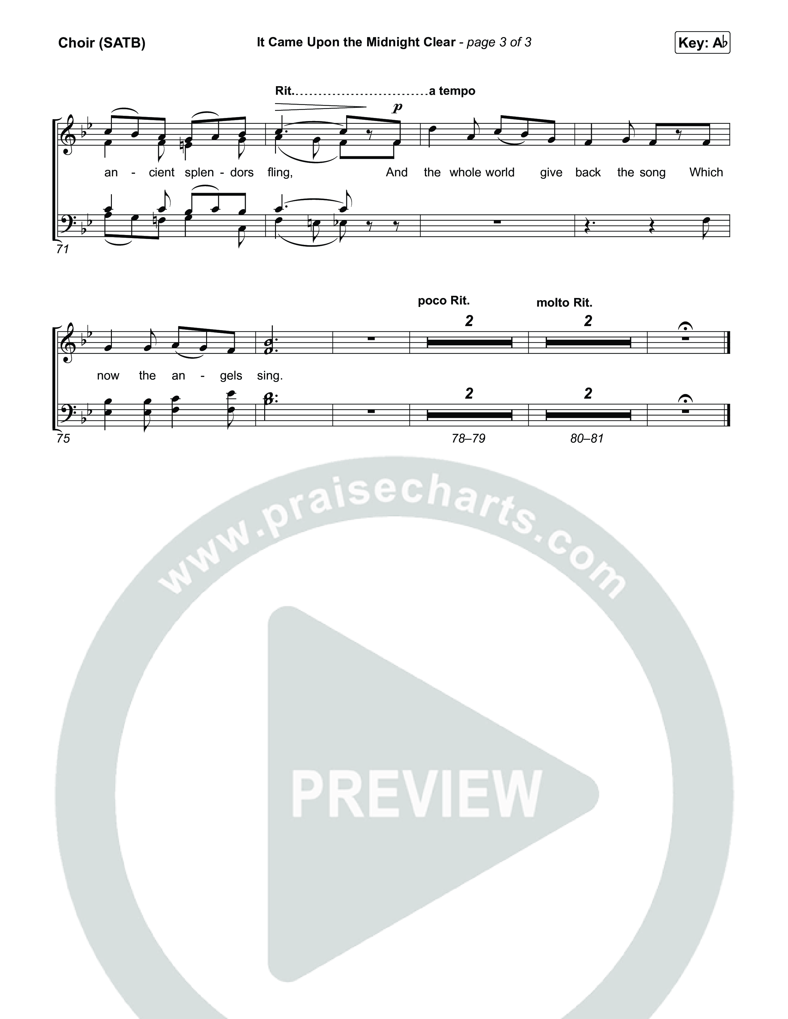 It Came Upon The Midnight Clear with O Mio Babbino Choir Sheet (SATB) (Museum Of The Bible / Arr. Phillip Keveren)