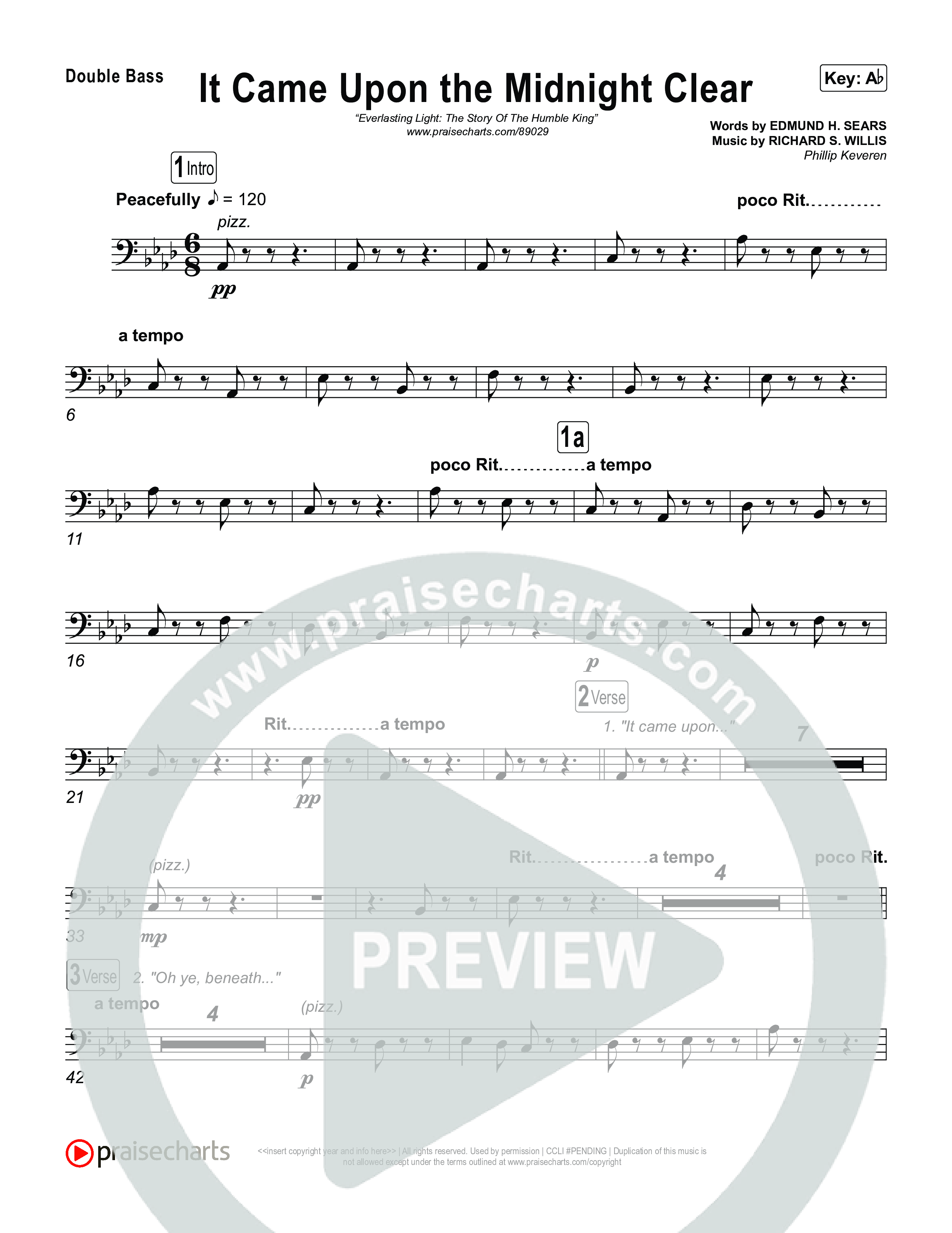 It Came Upon The Midnight Clear with O Mio Babbino String Bass (Museum Of The Bible / Arr. Phillip Keveren)