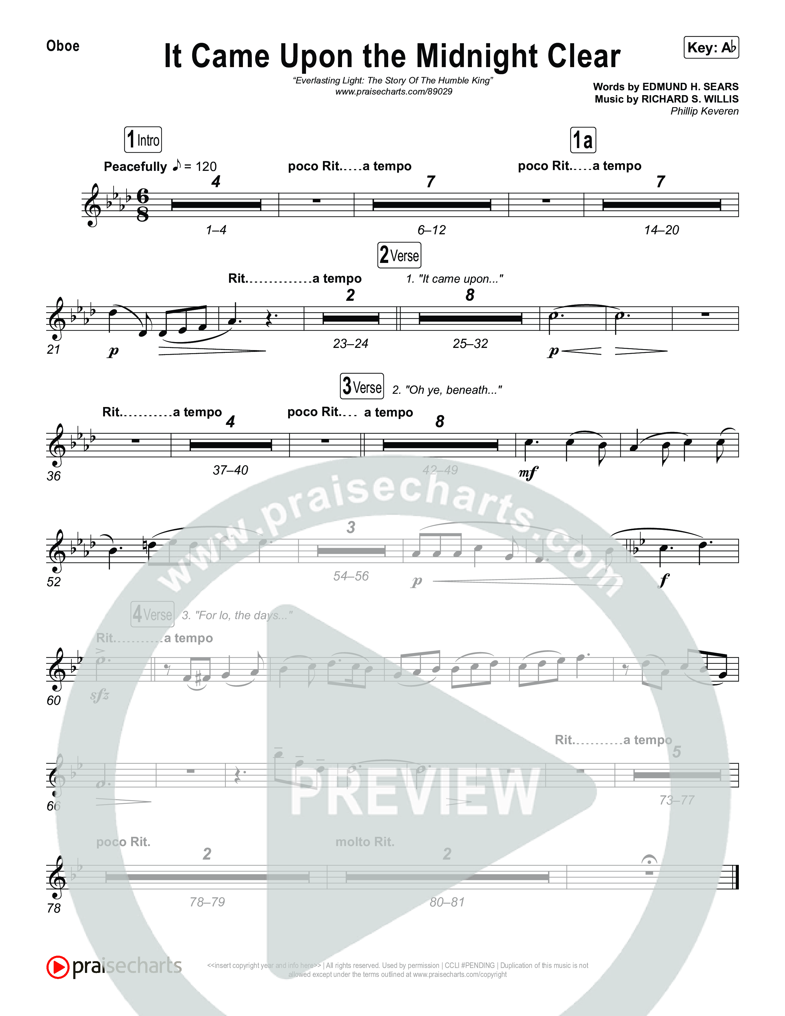 It Came Upon The Midnight Clear with O Mio Babbino Oboe (Museum Of The Bible / Arr. Phillip Keveren)