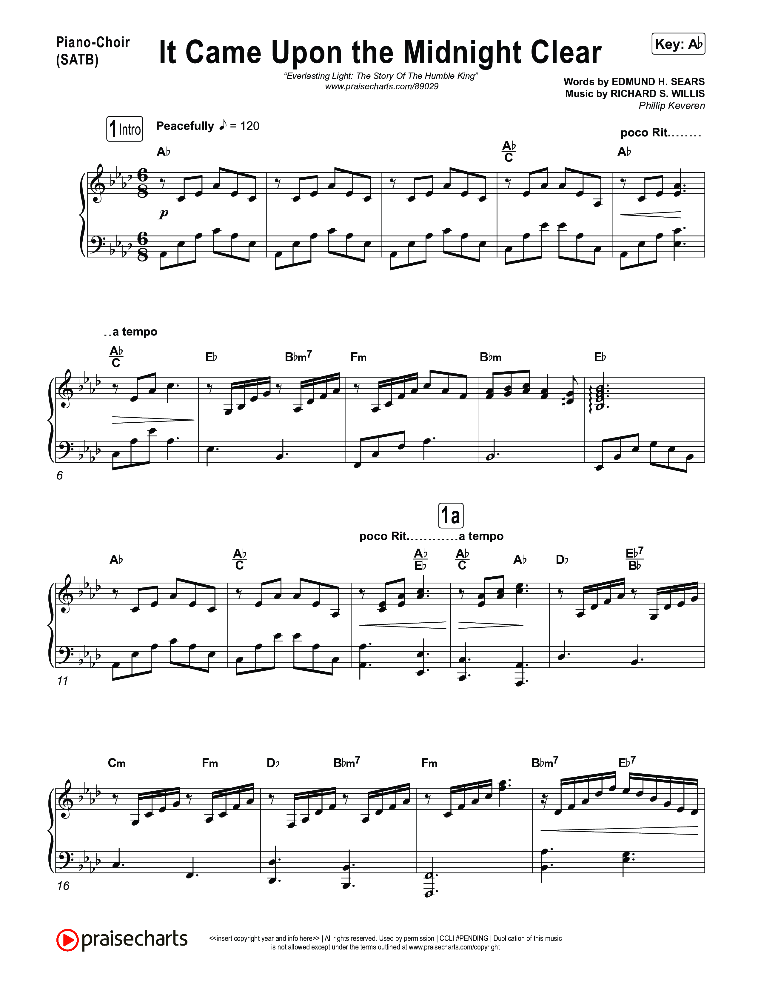 It Came Upon The Midnight Clear with O Mio Babbino Piano/Vocal (SATB) (Museum Of The Bible / Arr. Phillip Keveren)