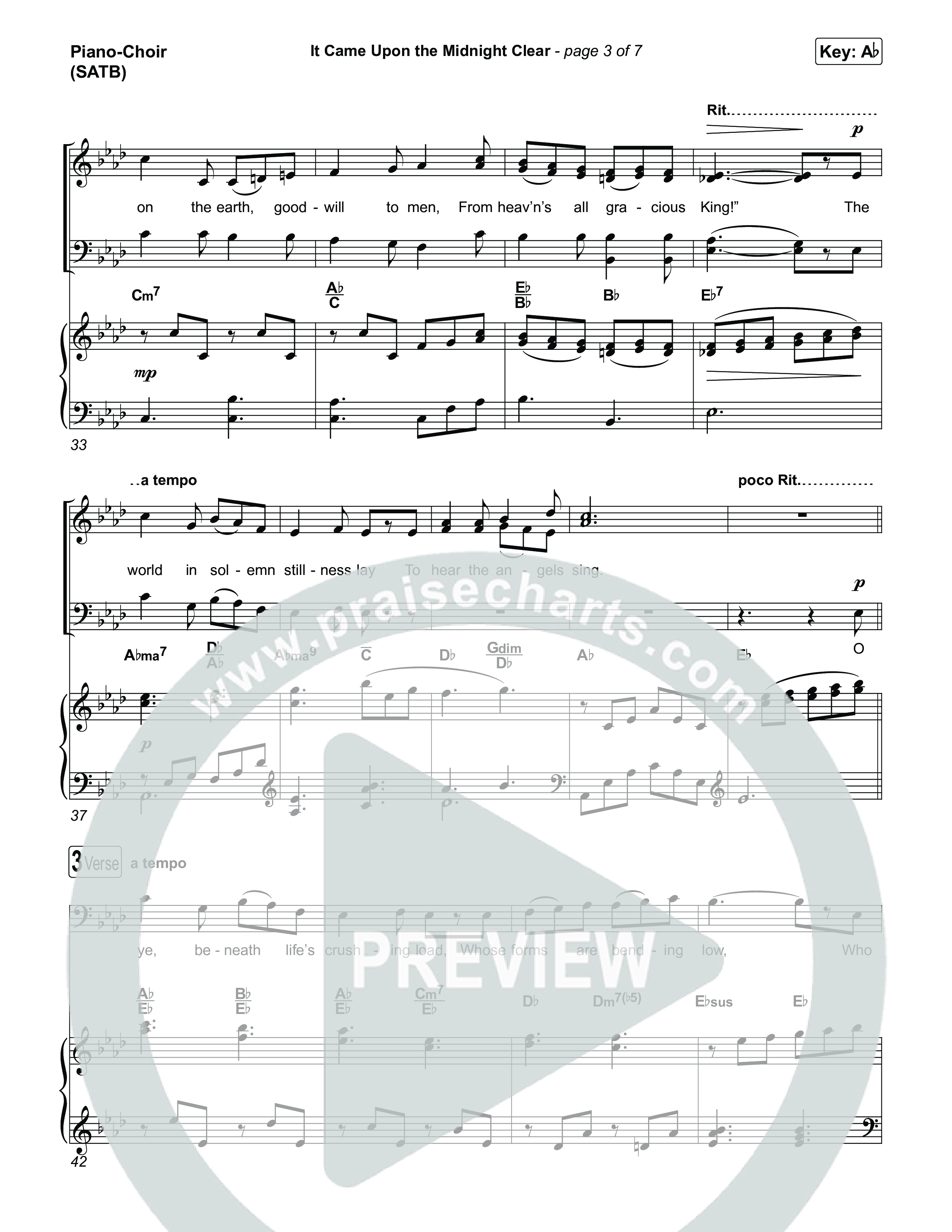 It Came Upon The Midnight Clear with O Mio Babbino Piano/Vocal (SATB) (Museum Of The Bible / Arr. Phillip Keveren)