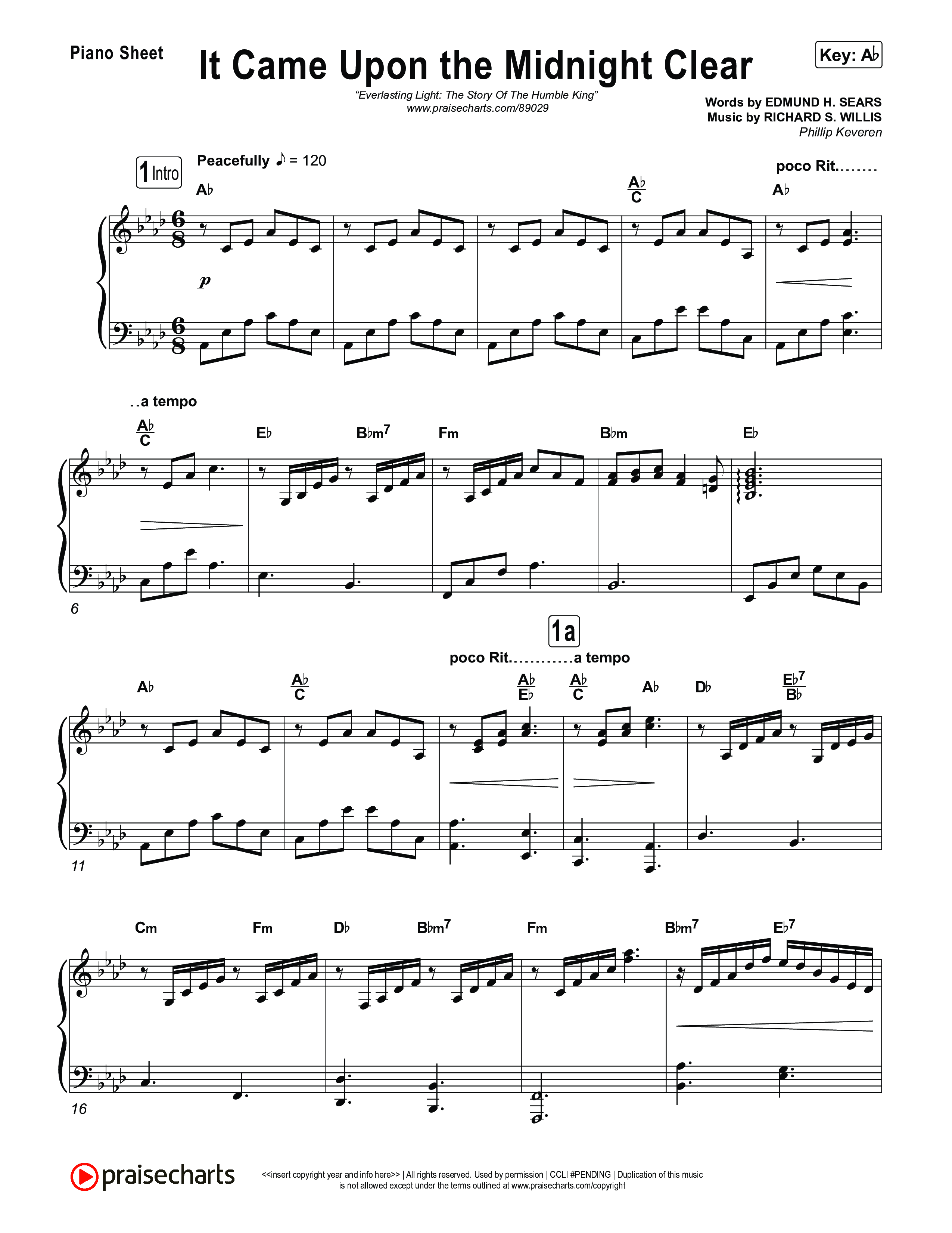 It Came Upon The Midnight Clear with O Mio Babbino Piano Sheet (Museum Of The Bible / Arr. Phillip Keveren)