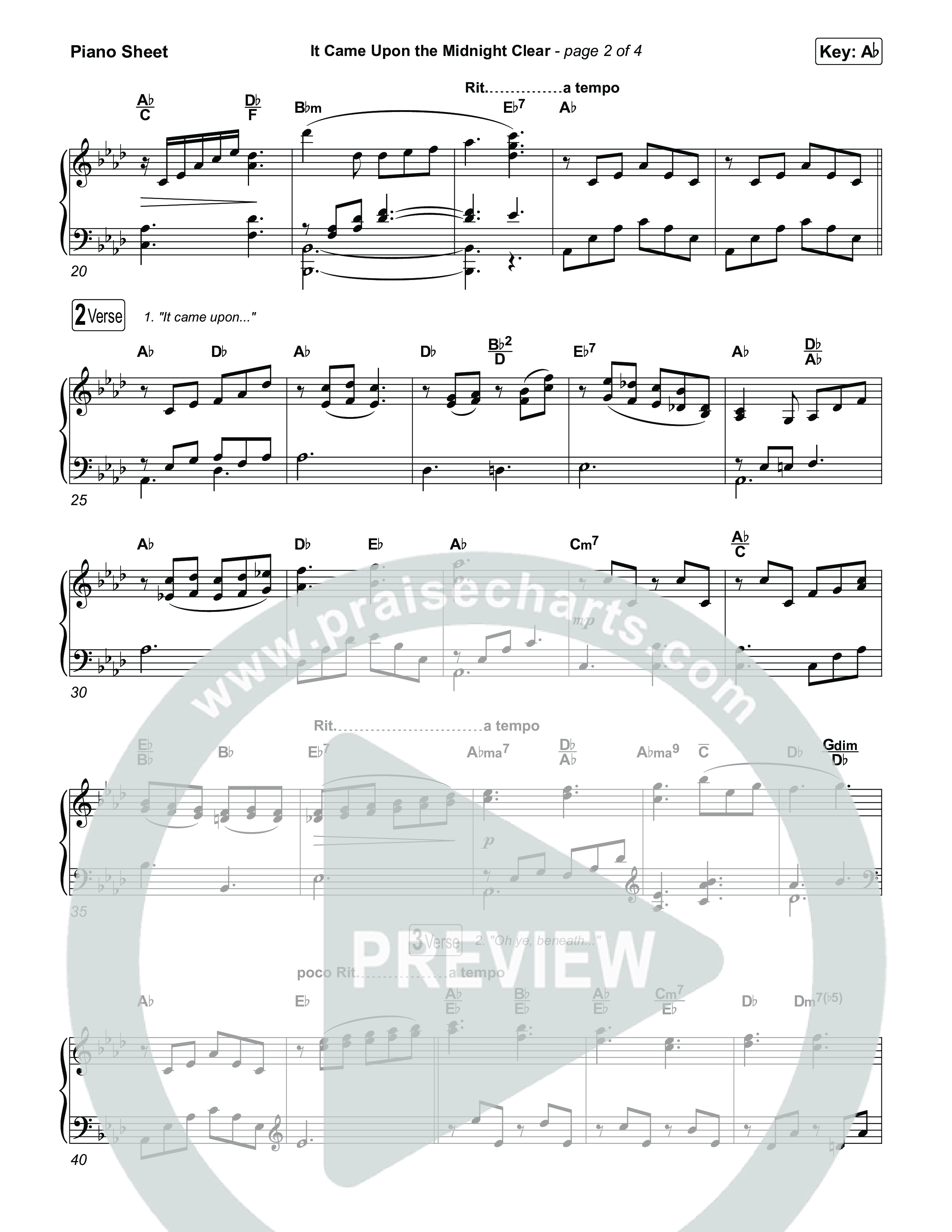 It Came Upon The Midnight Clear with O Mio Babbino Piano Sheet (Museum Of The Bible / Arr. Phillip Keveren)