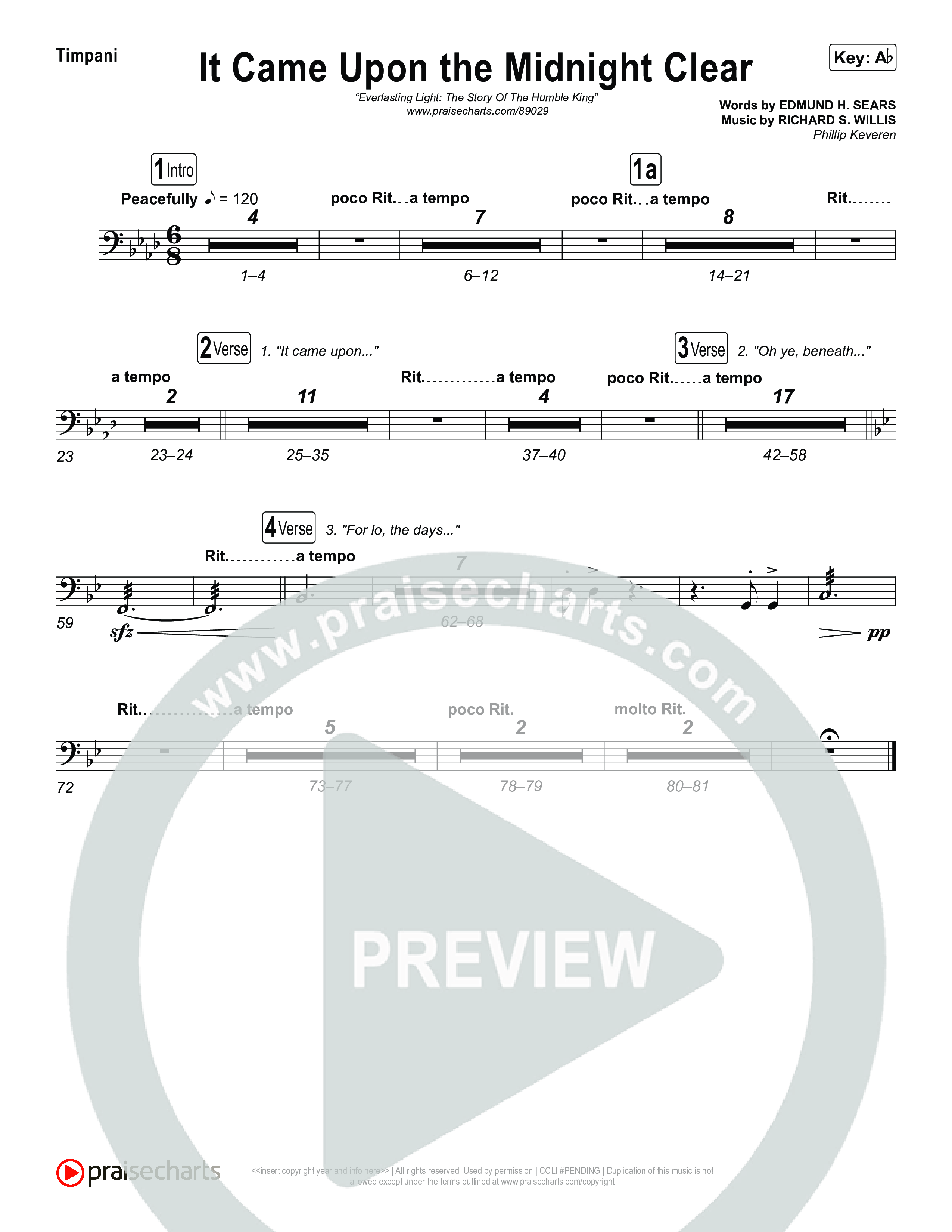It Came Upon The Midnight Clear with O Mio Babbino Timpani (Museum Of The Bible / Arr. Phillip Keveren)