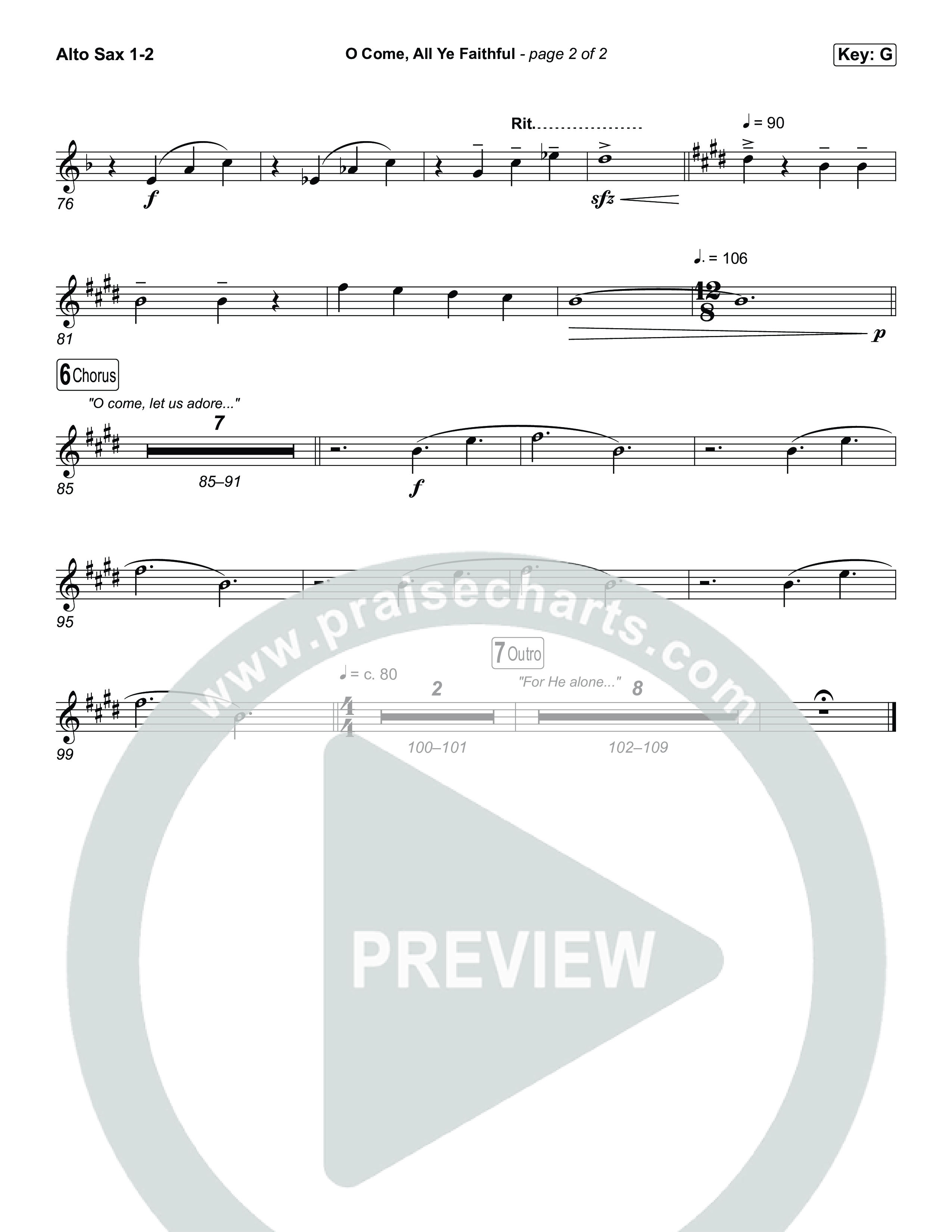 O Come All Ye Faithful Alto Sax 1,2 (Museum Of The Bible / Arr. Phillip Keveren)