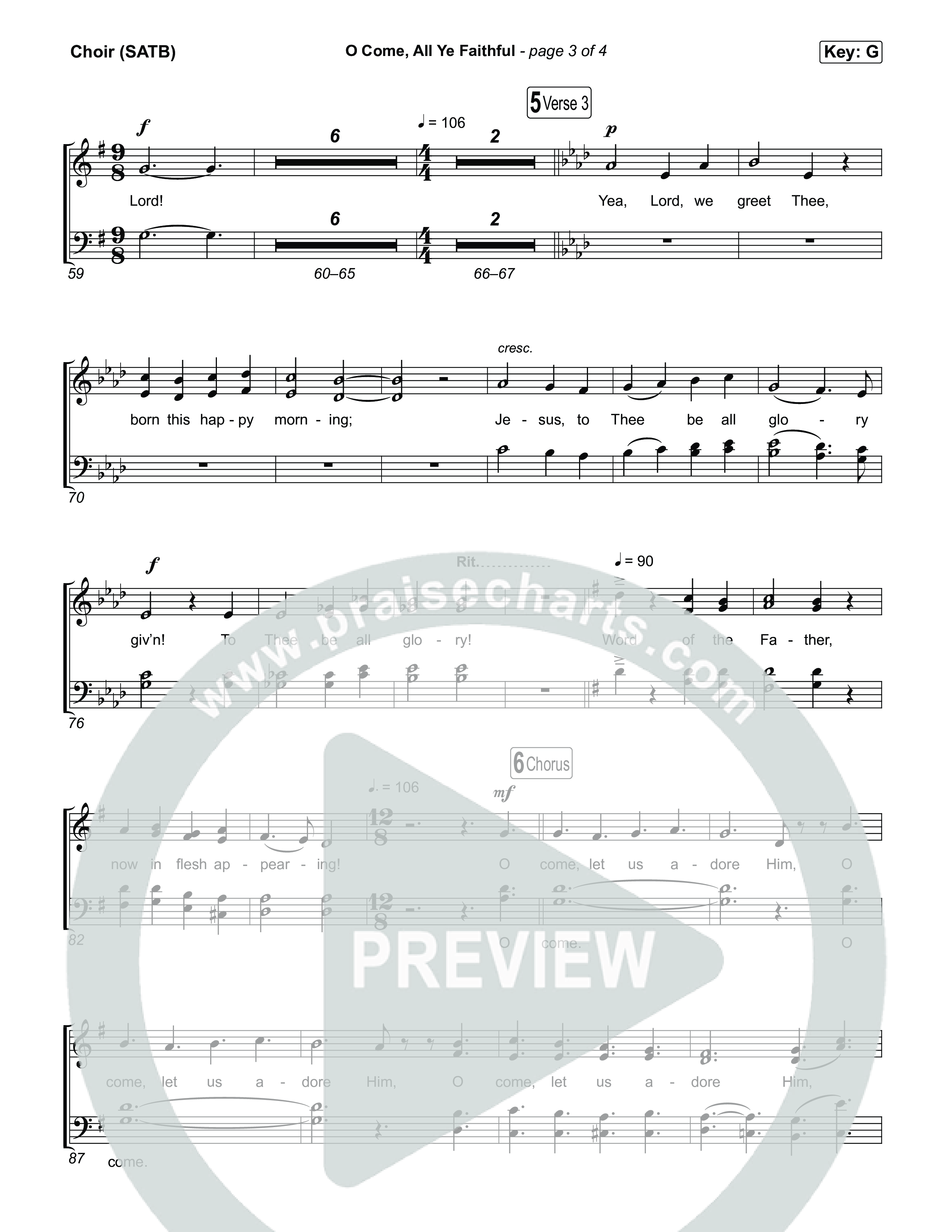 O Come All Ye Faithful Choir Sheet (SATB) (Museum Of The Bible / Arr. Phillip Keveren)