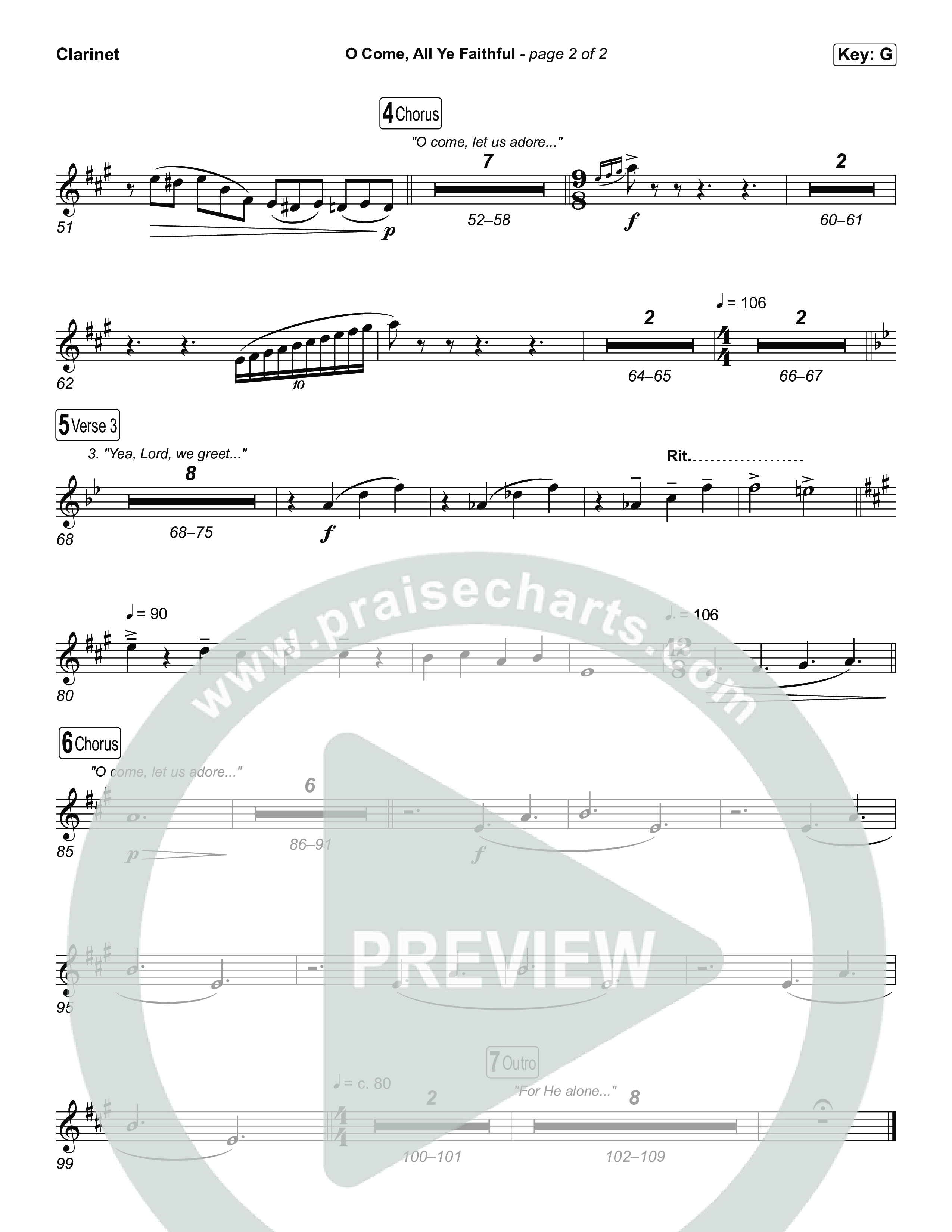 O Come All Ye Faithful Clarinet 1,2 (Museum Of The Bible / Arr. Phillip Keveren)