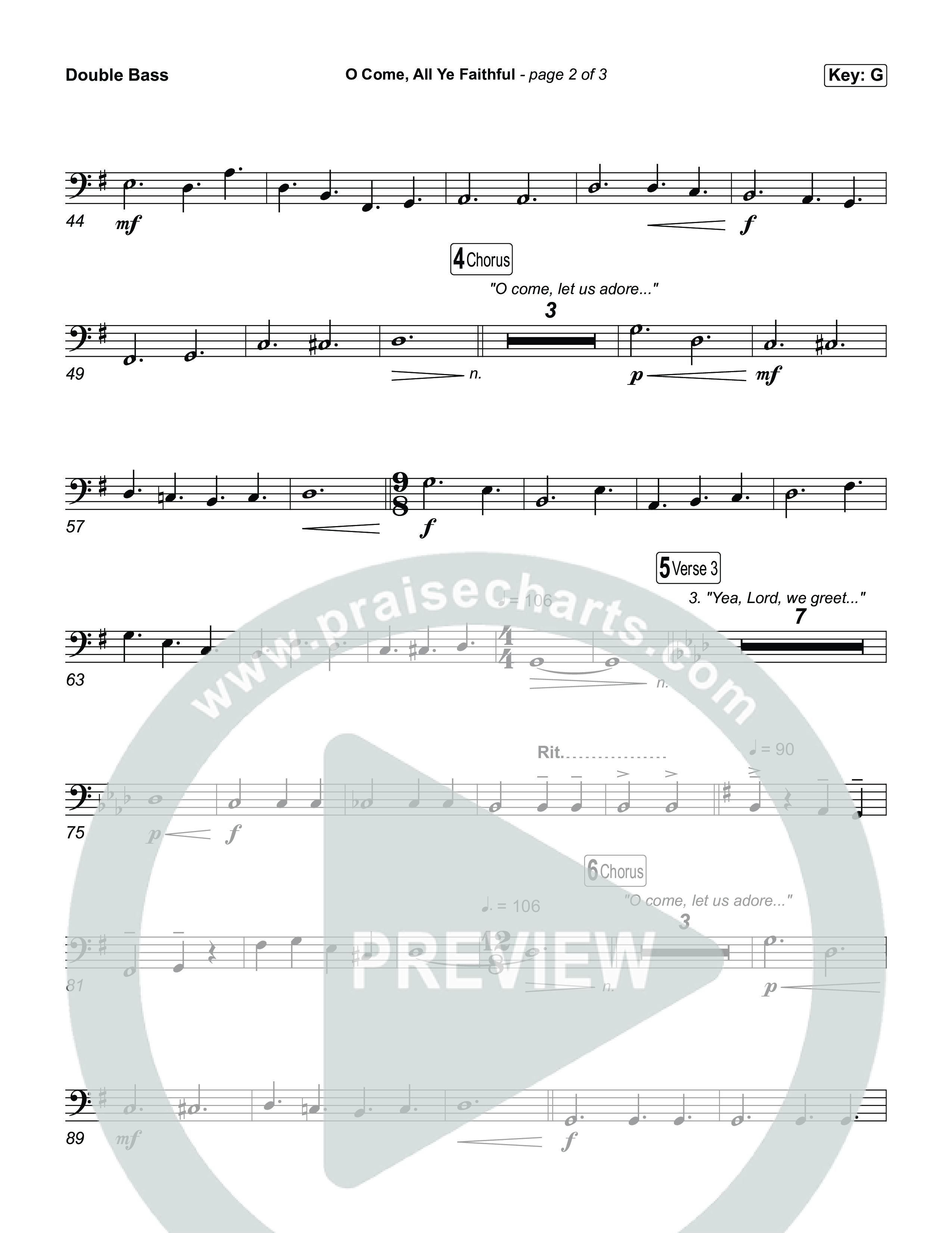 O Come All Ye Faithful String Bass (Museum Of The Bible / Arr. Phillip Keveren)