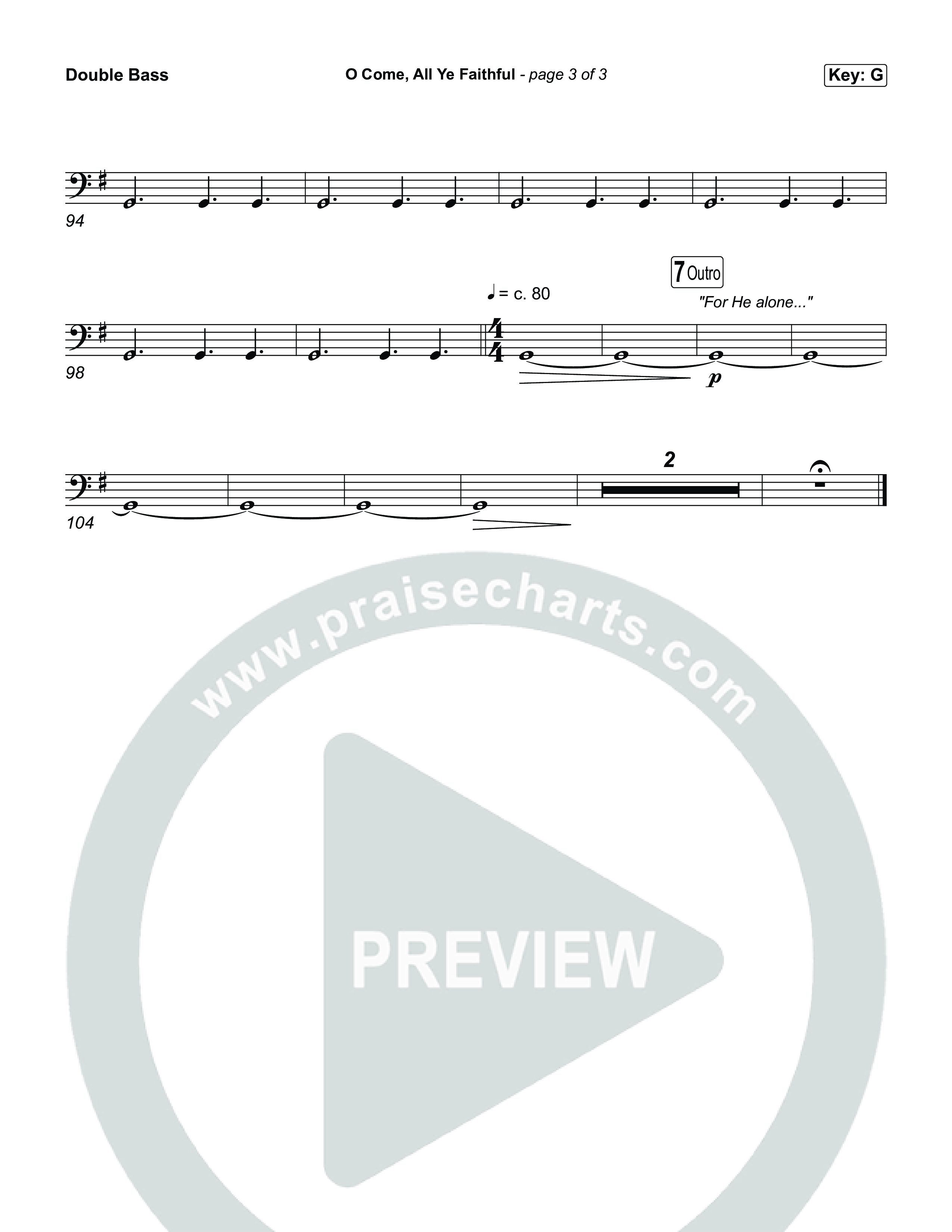 O Come All Ye Faithful String Bass (Museum Of The Bible / Arr. Phillip Keveren)