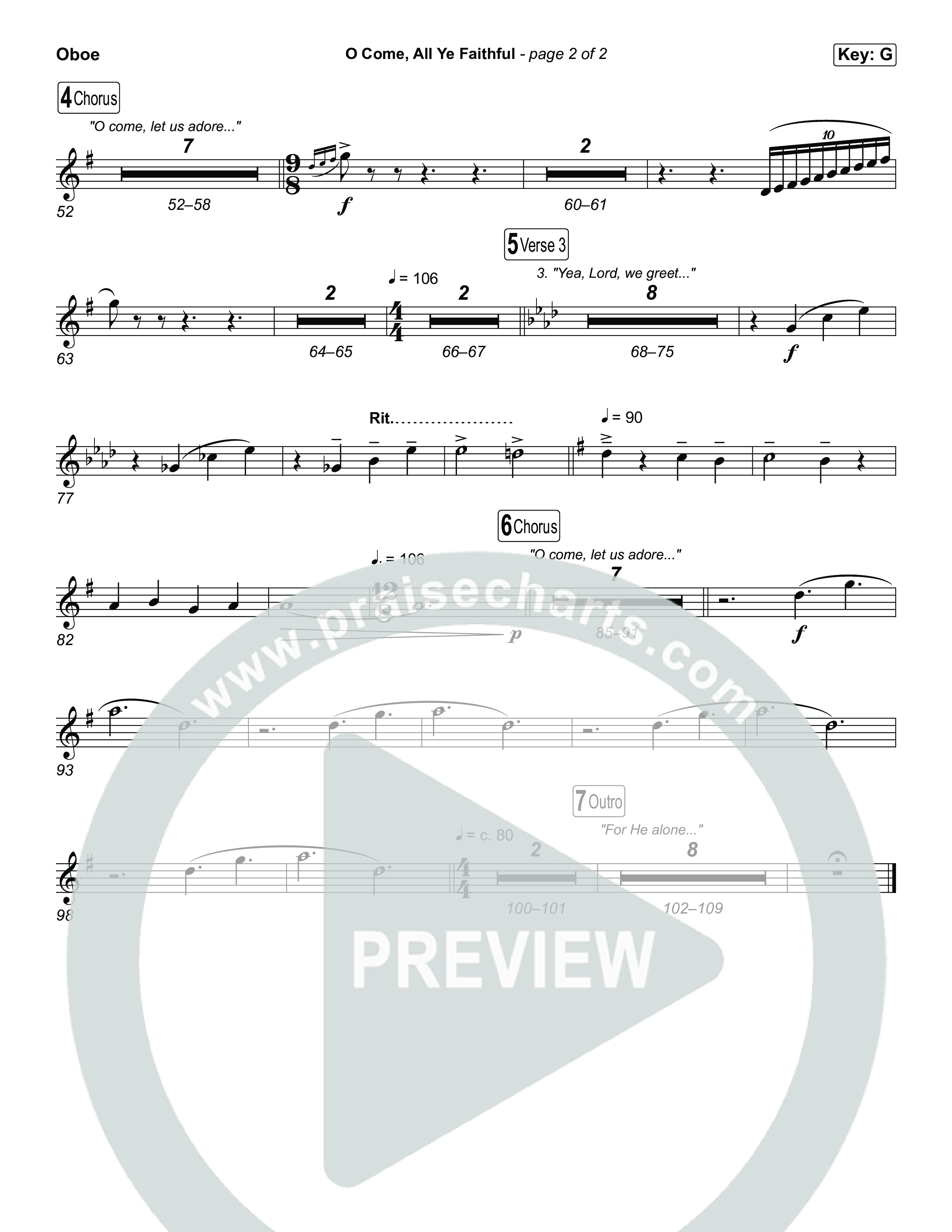 O Come All Ye Faithful Oboe (Museum Of The Bible / Arr. Phillip Keveren)