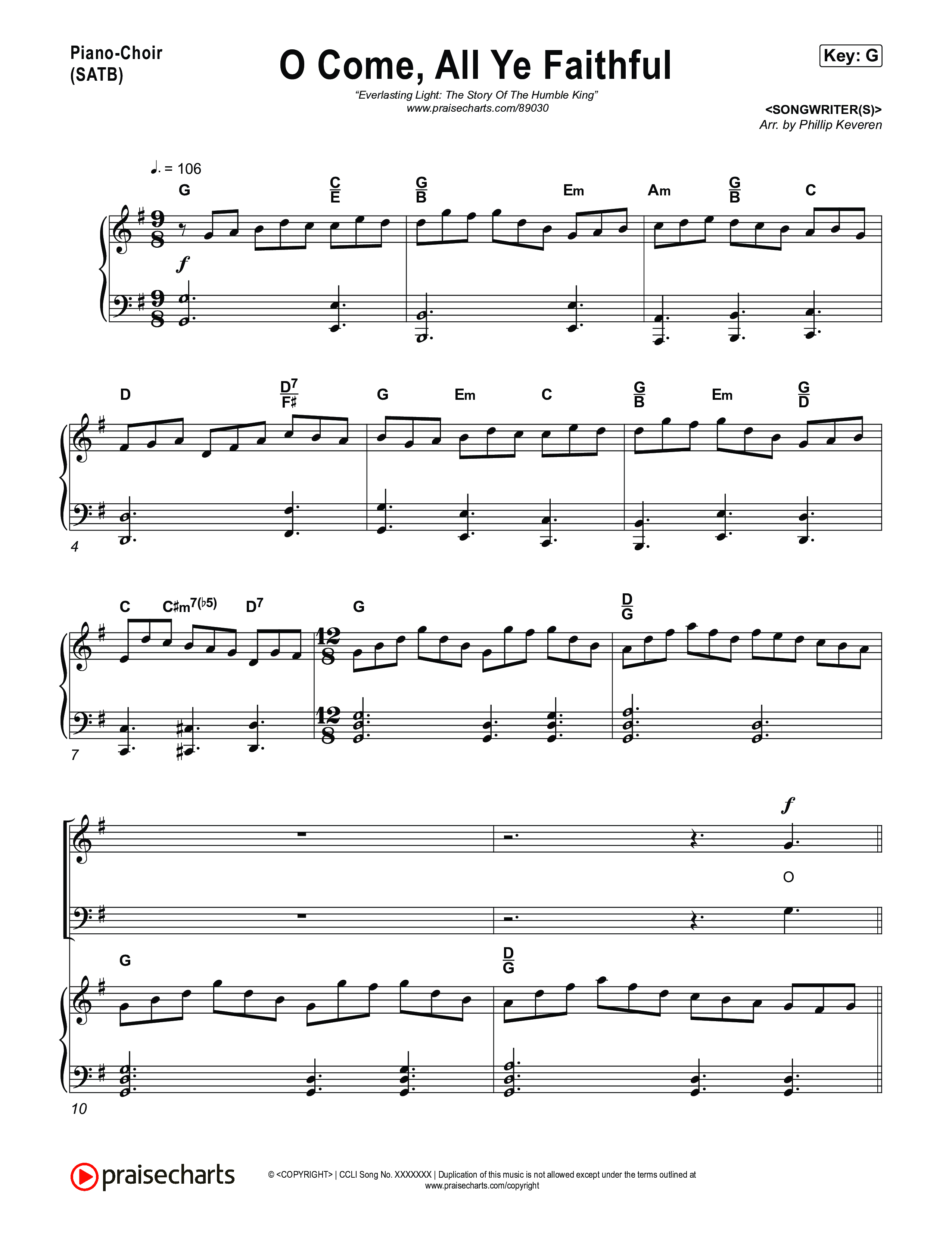 O Come All Ye Faithful Piano/Vocal Pack (Museum Of The Bible / Arr. Phillip Keveren)