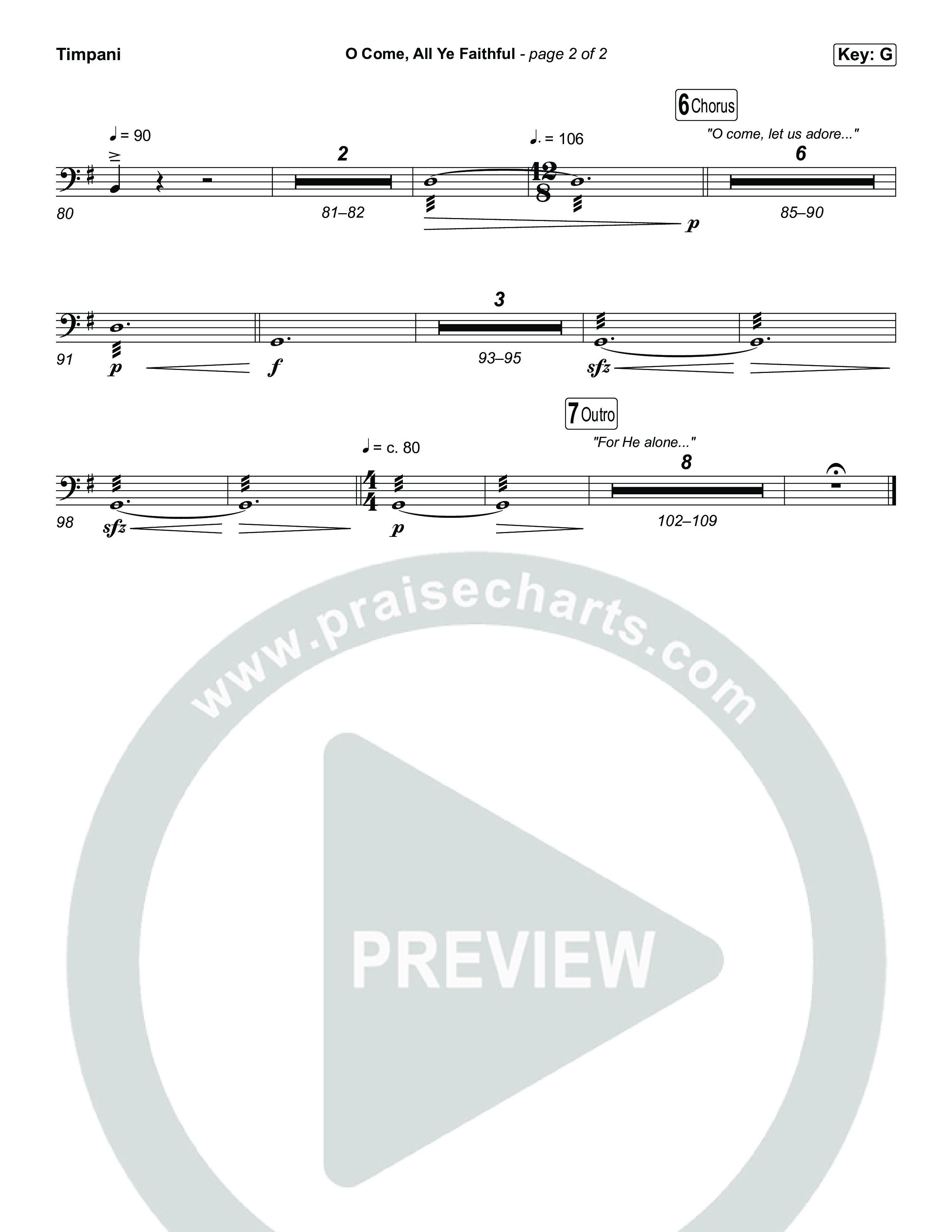 O Come All Ye Faithful Timpani (Museum Of The Bible / Arr. Phillip Keveren)