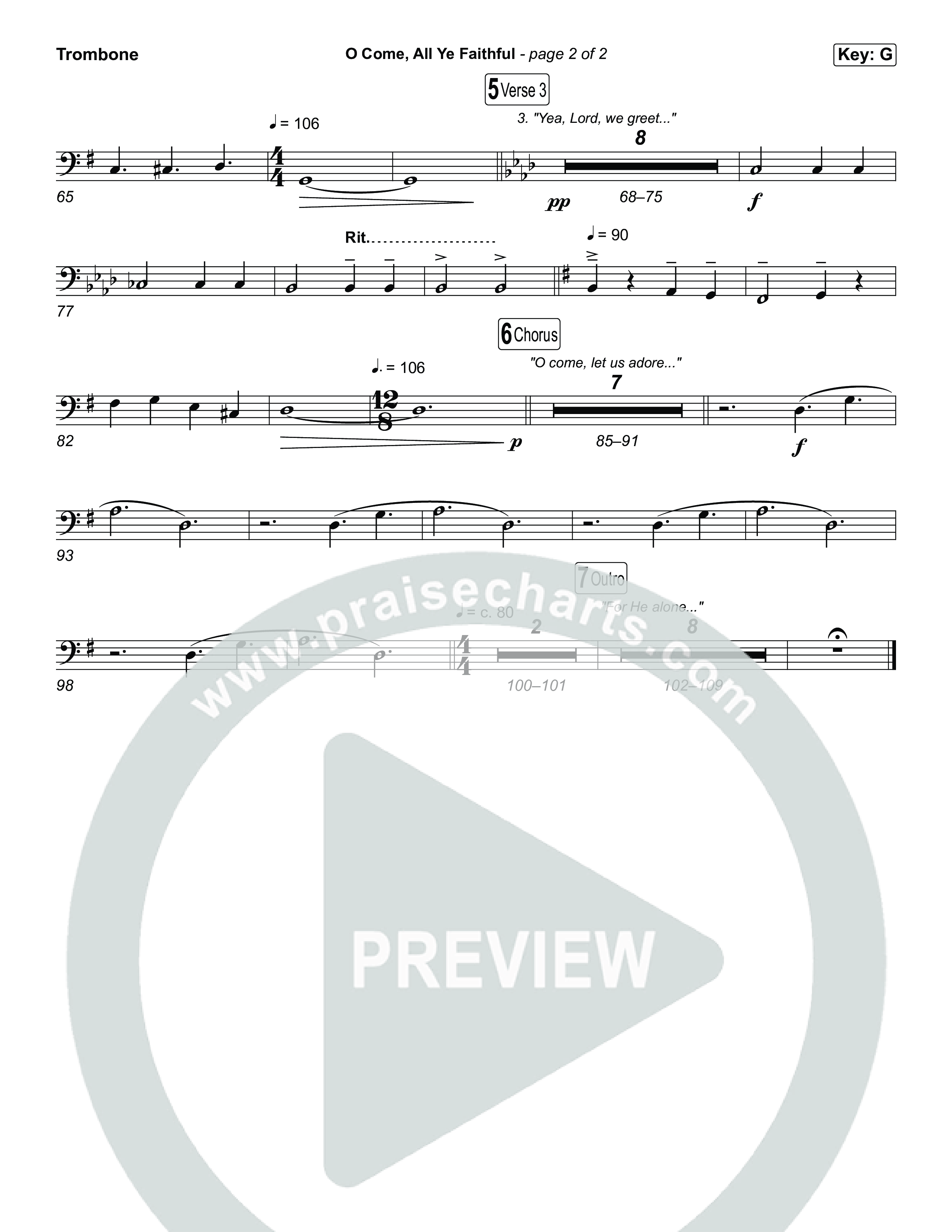 O Come All Ye Faithful Trombone 1,2 (Museum Of The Bible / Arr. Phillip Keveren)