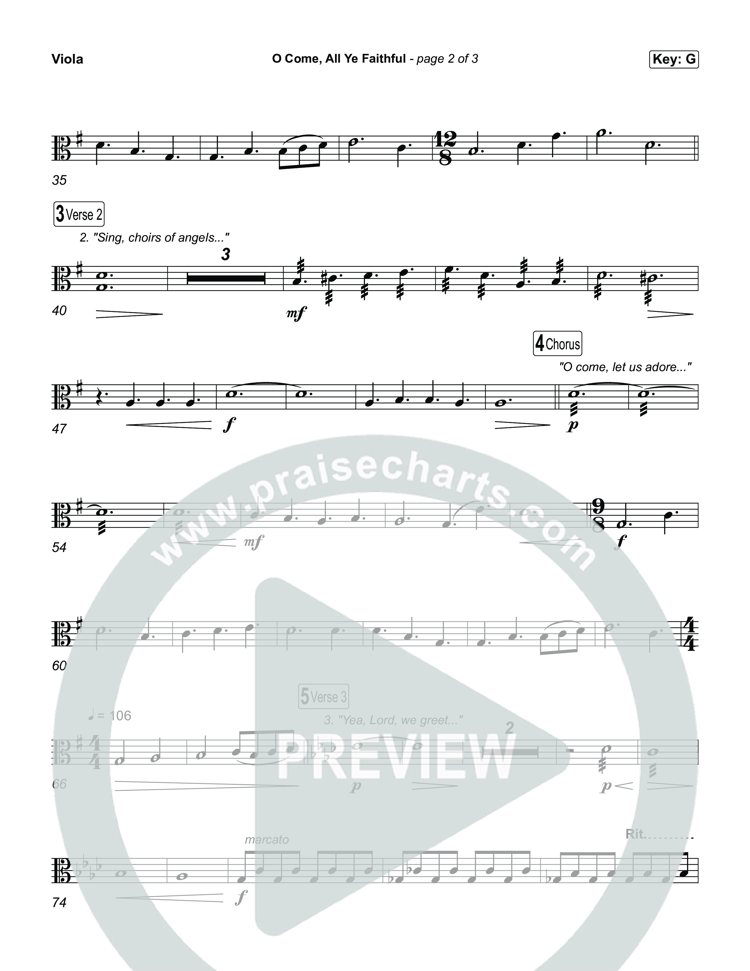 O Come All Ye Faithful Viola (Museum Of The Bible / Arr. Phillip Keveren)