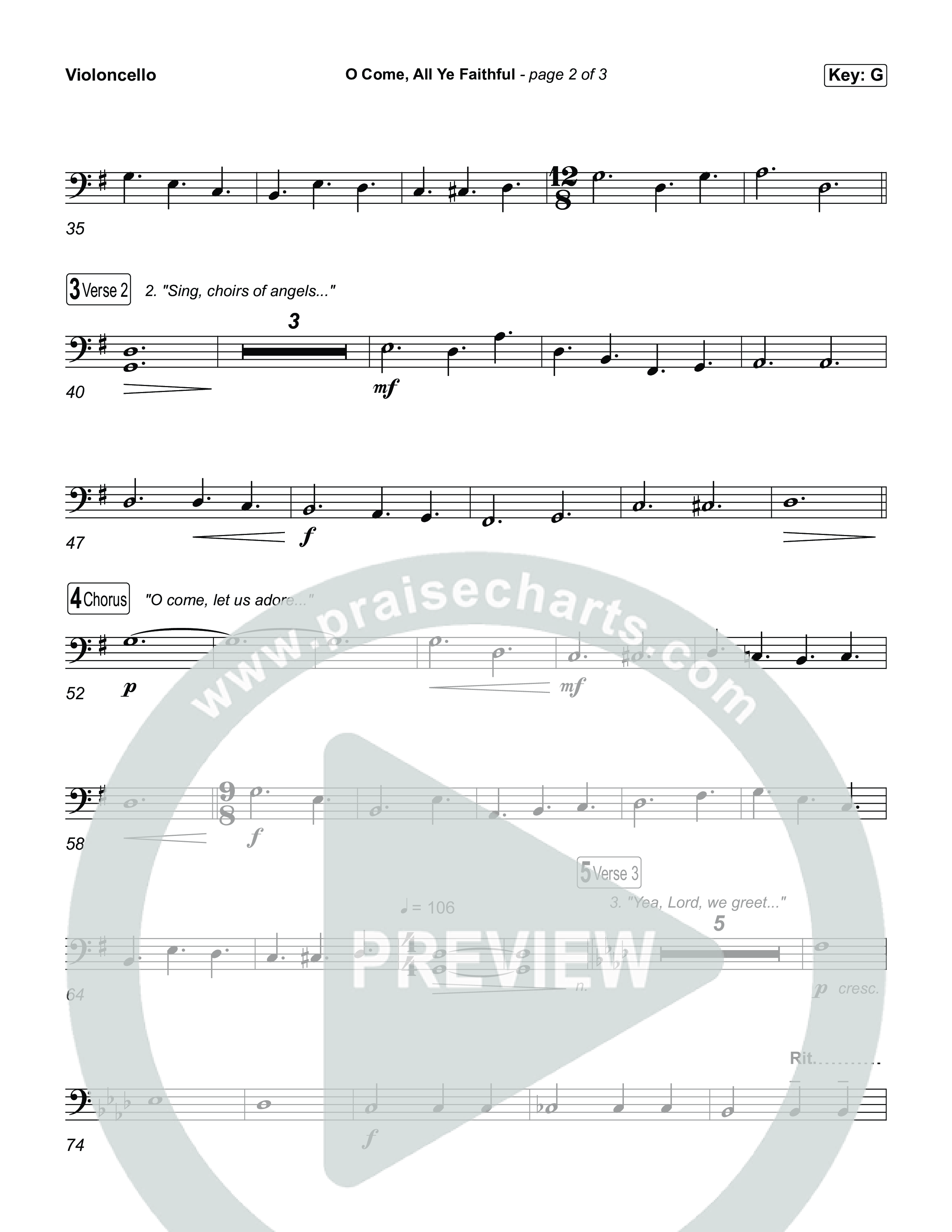 O Come All Ye Faithful Violincello (Museum Of The Bible / Arr. Phillip Keveren)