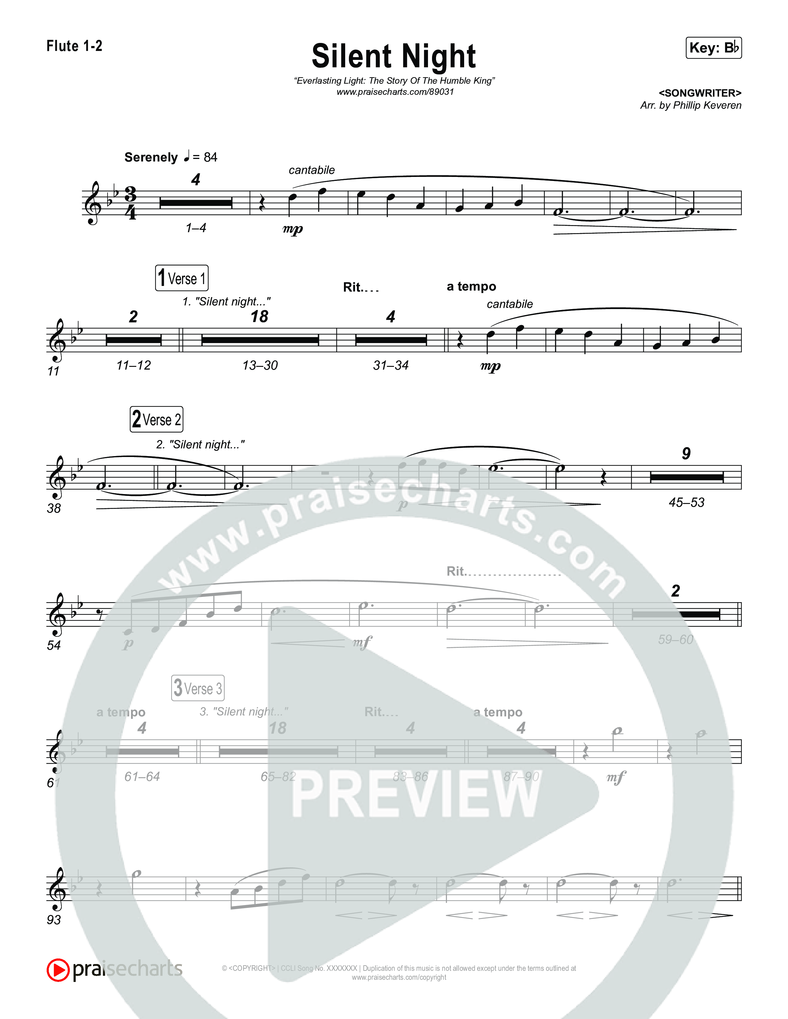 Silent Night Wind Pack (Museum Of The Bible / Arr. Phillip Keveren)