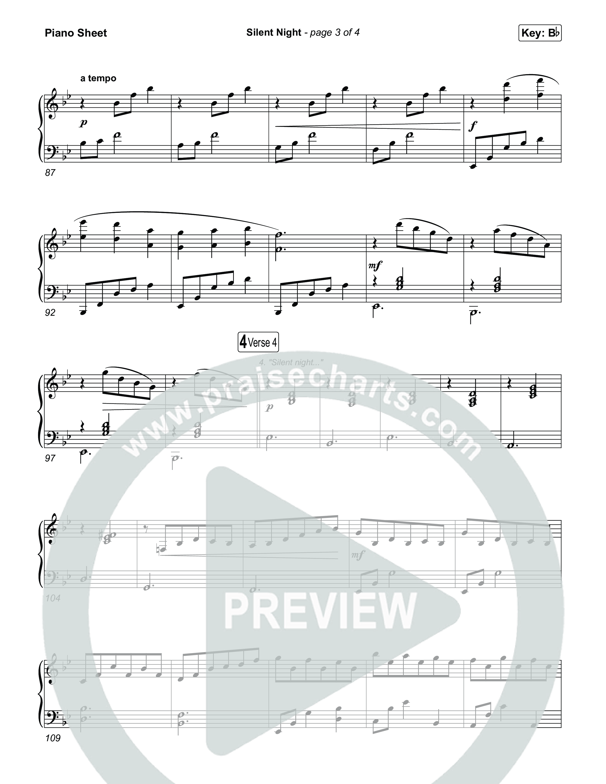 Silent Night Piano Sheet (Museum Of The Bible / Arr. Phillip Keveren)