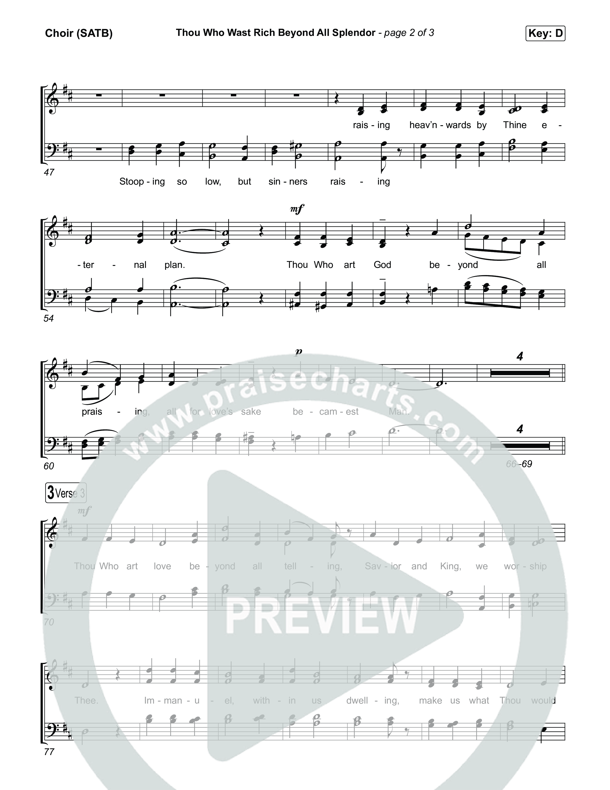 Thou Who Wast Rich Choir Sheet (SATB) (Museum Of The Bible / Arr. Phillip Keveren)