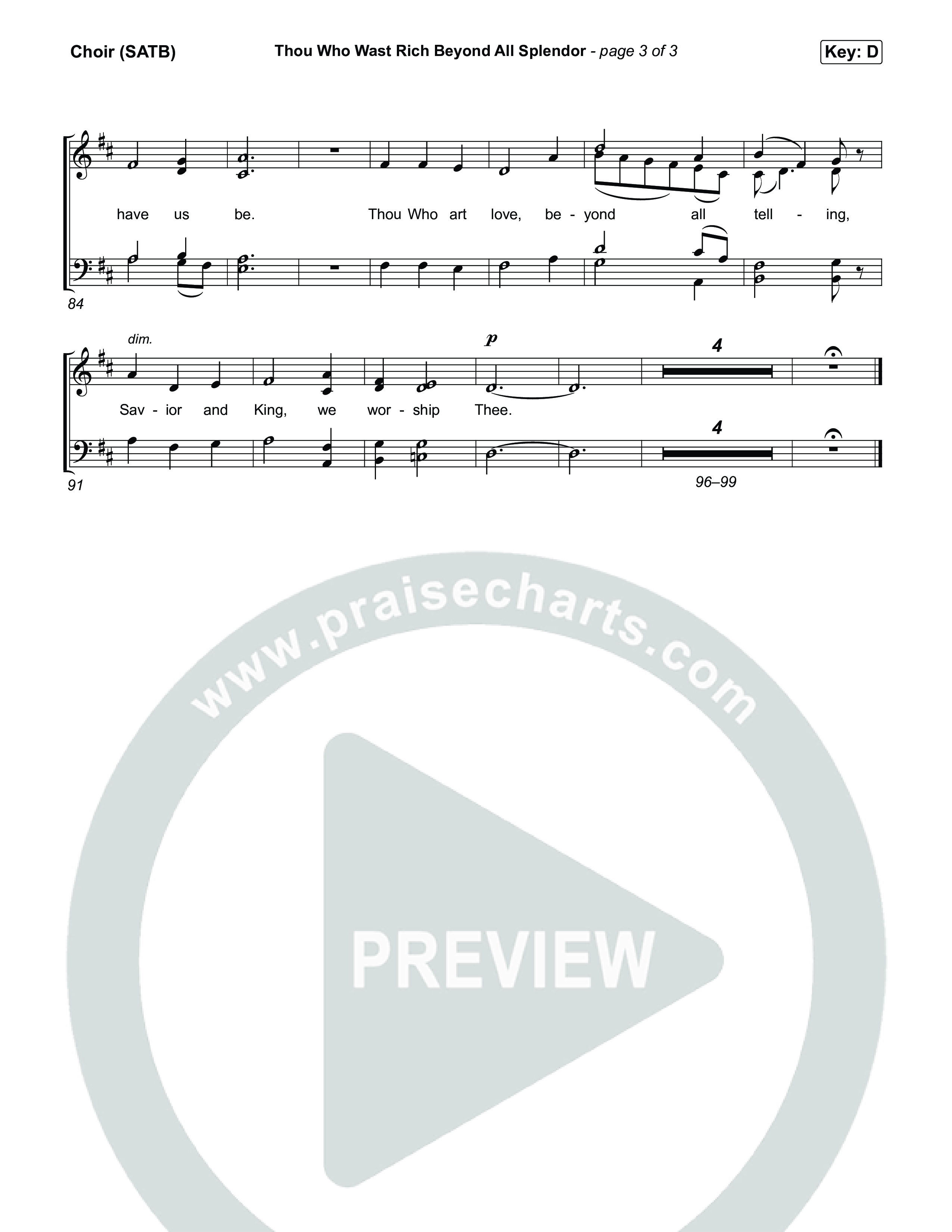 Thou Who Wast Rich Choir Sheet (SATB) (Museum Of The Bible / Arr. Phillip Keveren)