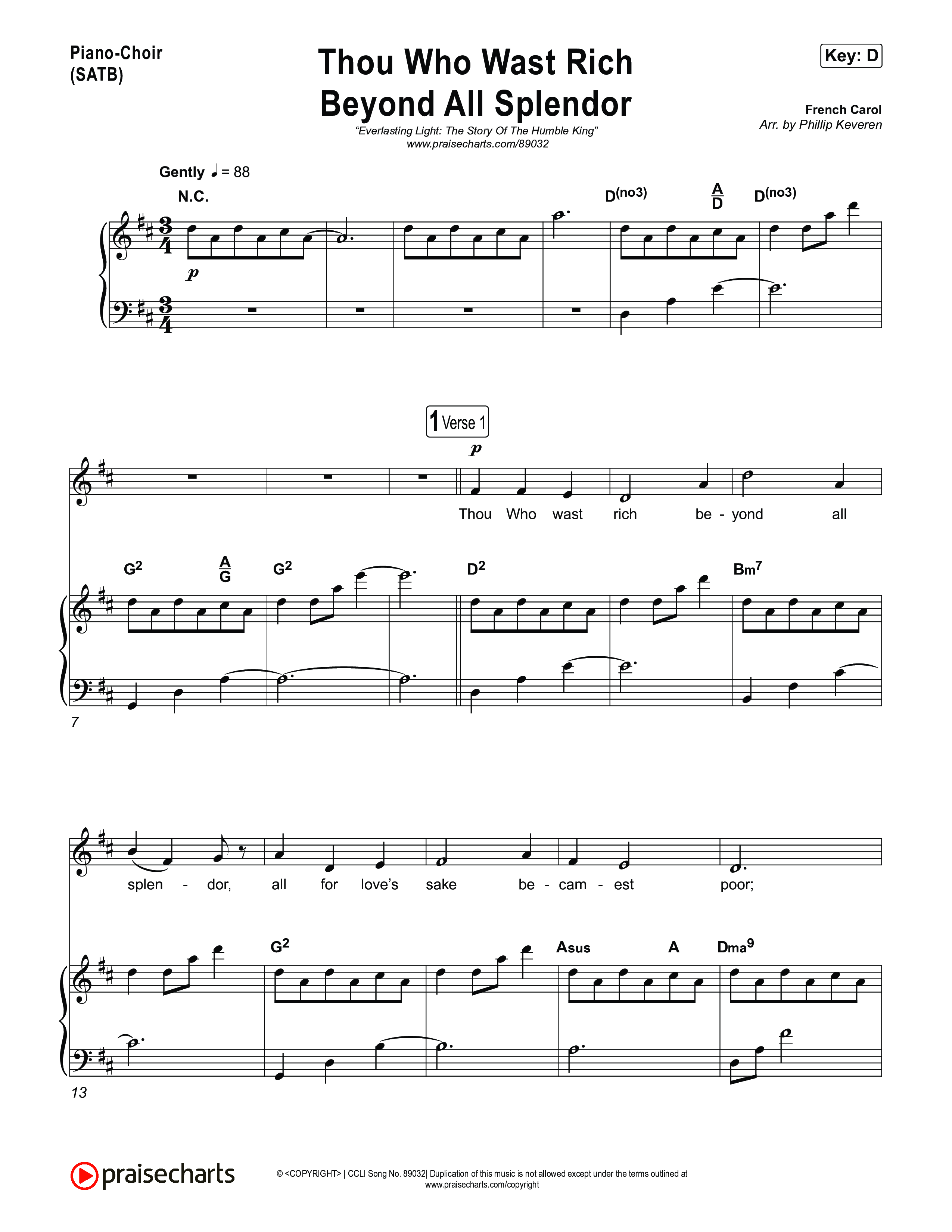 Thou Who Wast Rich Piano/Vocal (SATB) (Museum Of The Bible / Arr. Phillip Keveren)