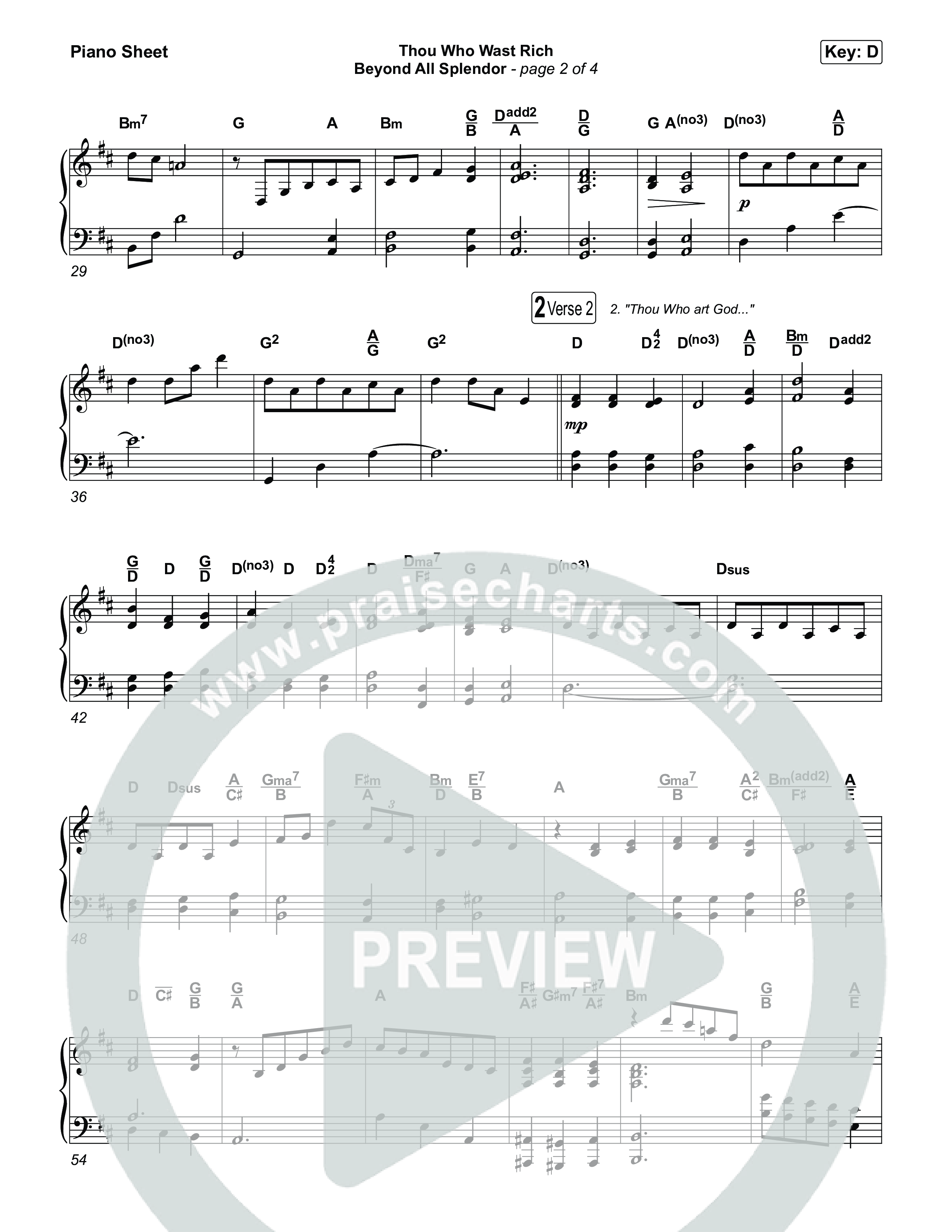 Thou Who Wast Rich Piano Sheet (Museum Of The Bible / Arr. Phillip Keveren)