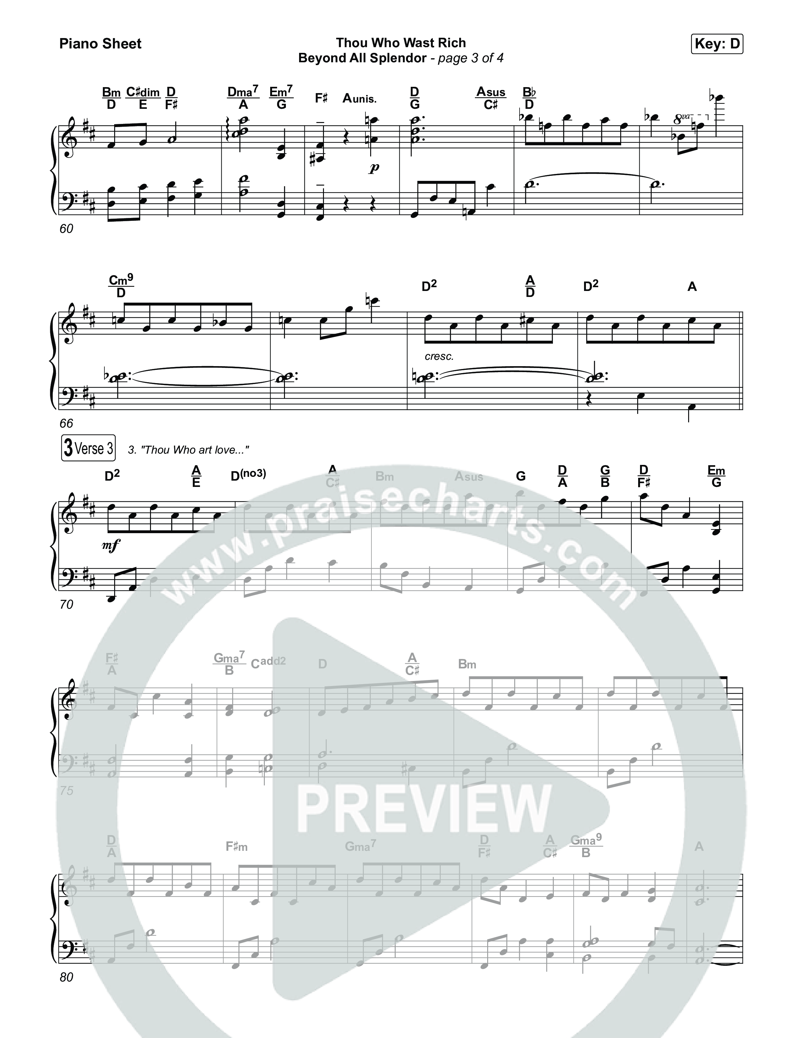 Thou Who Wast Rich Piano Sheet (Museum Of The Bible / Arr. Phillip Keveren)