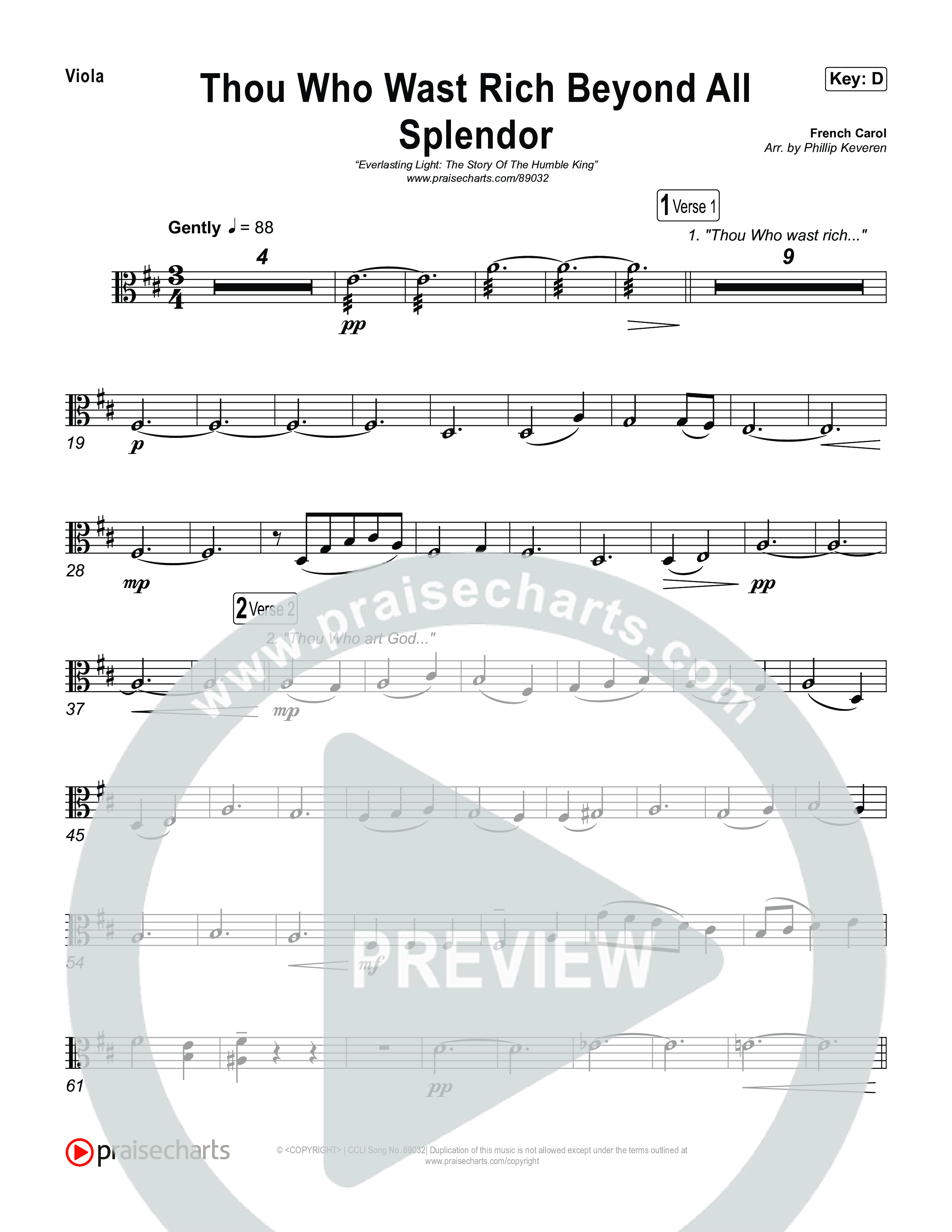 Thou Who Wast Rich Viola (Museum Of The Bible / Arr. Phillip Keveren)