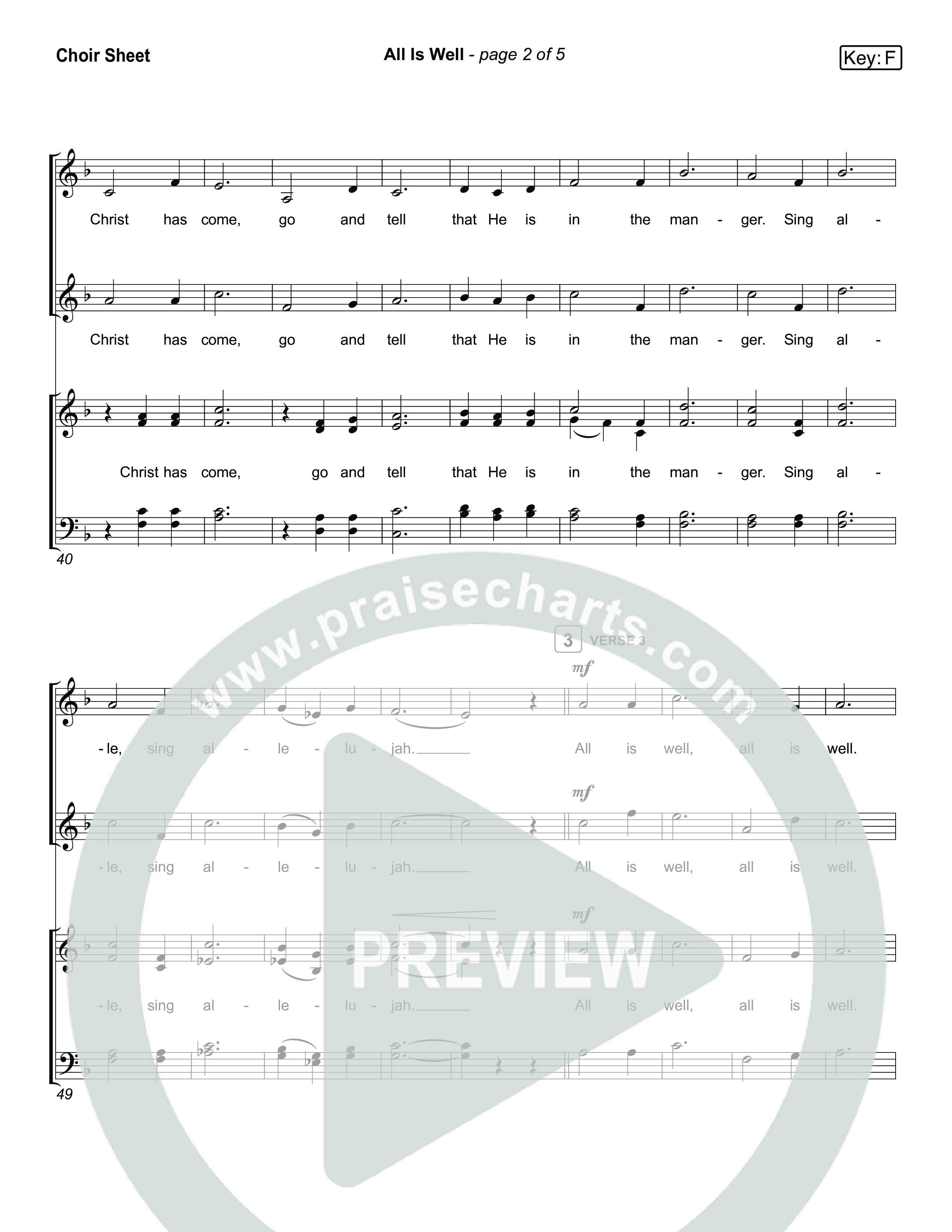 All Is Well Choir Sheet (SATB) (Museum Of The Bible / Arr. Jared Haschek)