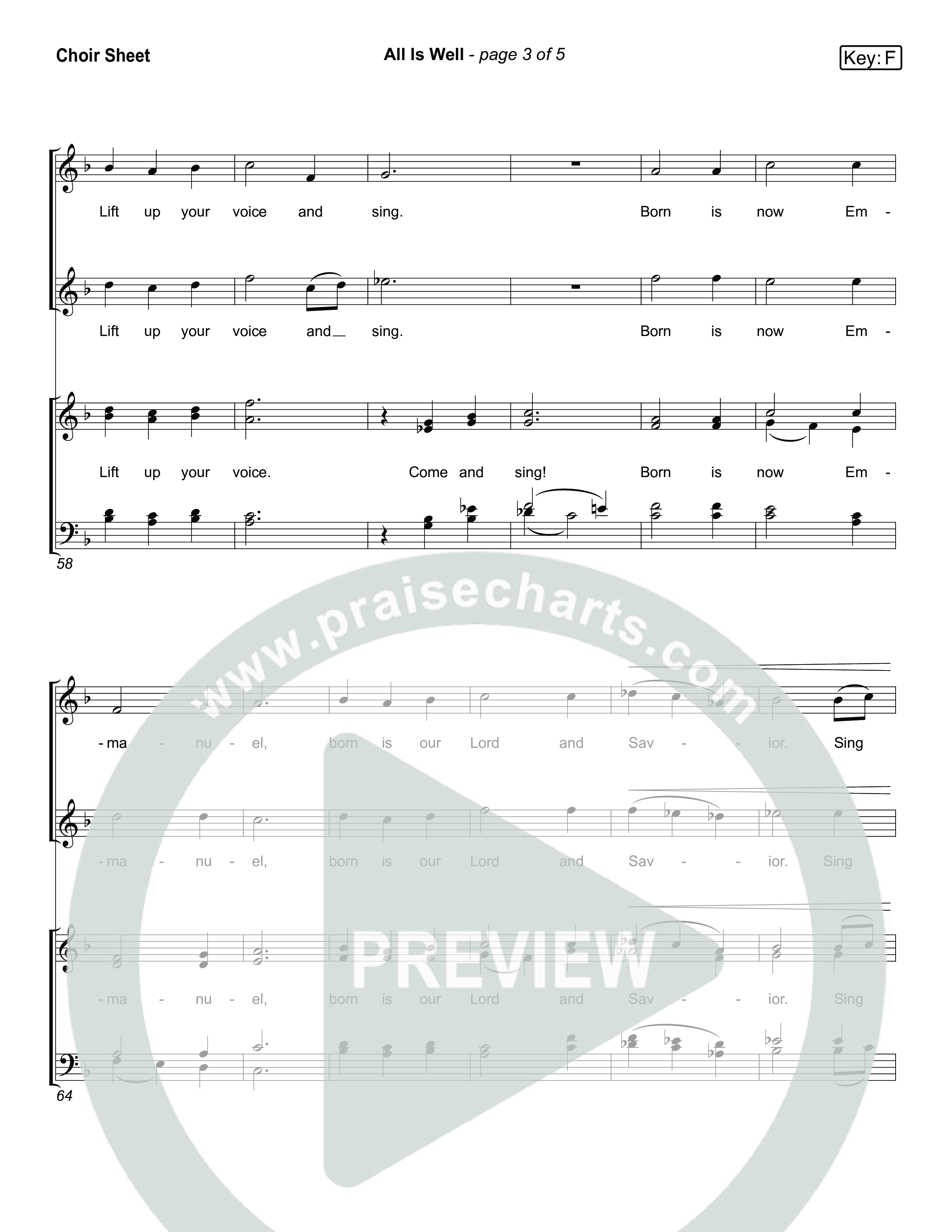 All Is Well Choir Sheet (SATB) (Museum Of The Bible / Arr. Jared Haschek)
