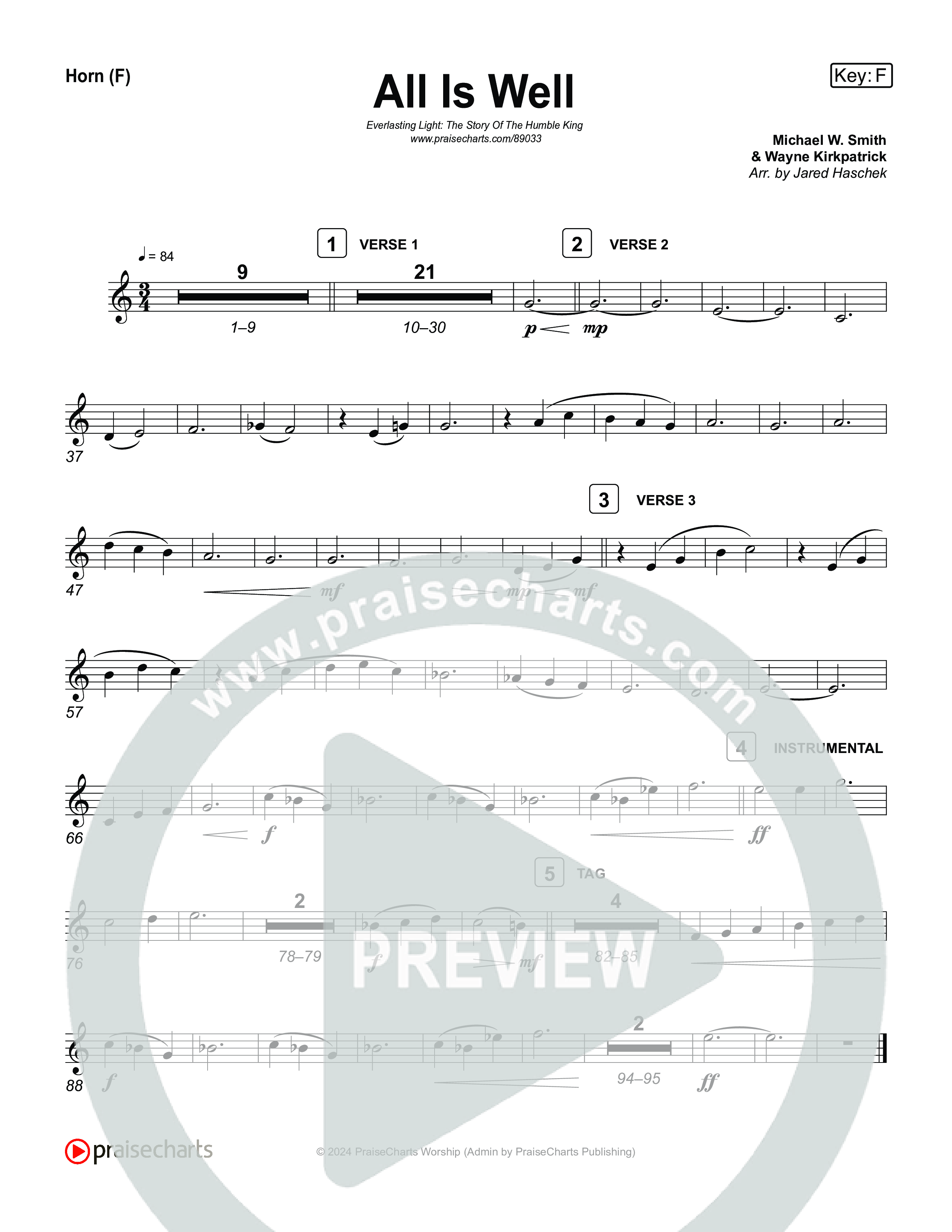 All Is Well Brass Pack (Museum Of The Bible / Arr. Jared Haschek)