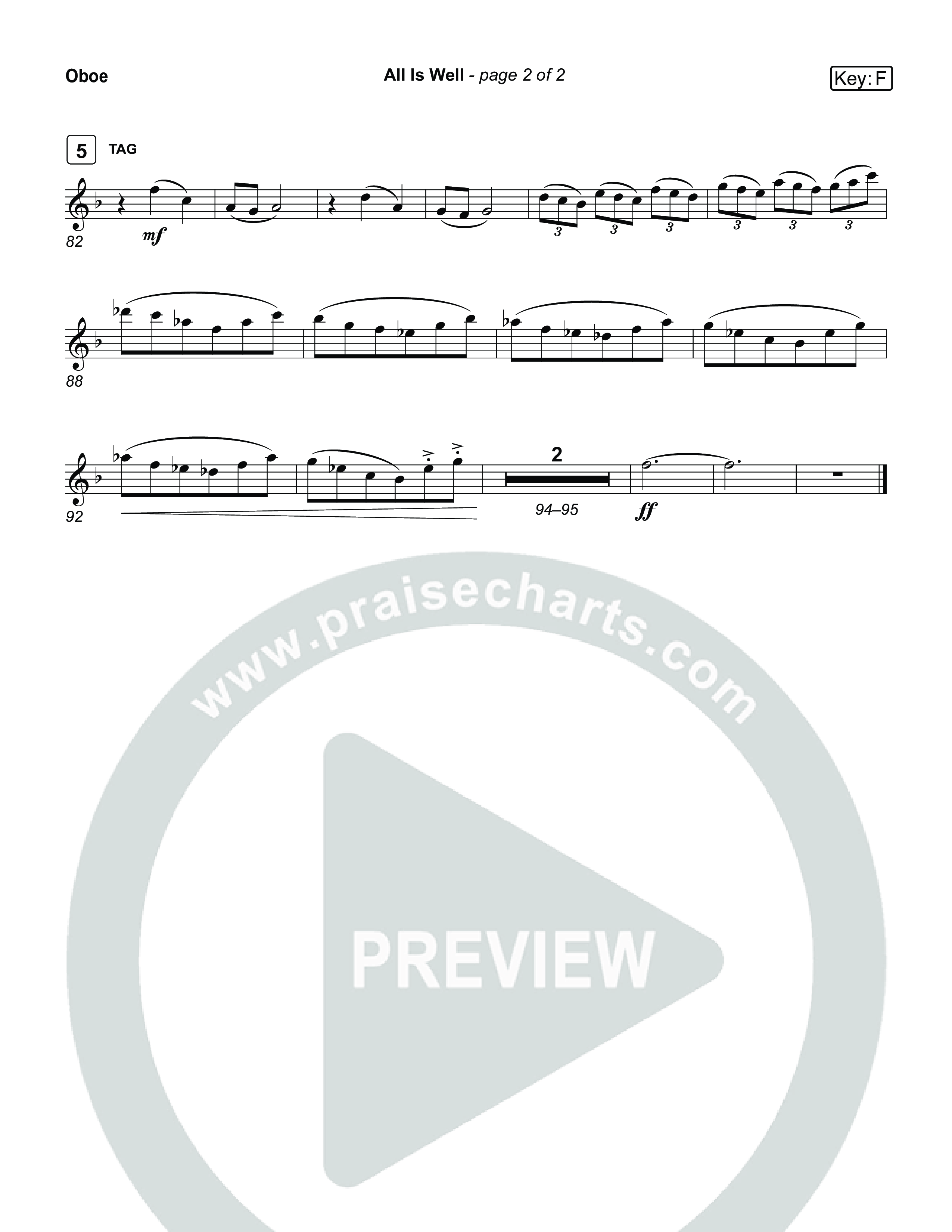 All Is Well Oboe (Museum Of The Bible / Arr. Jared Haschek)