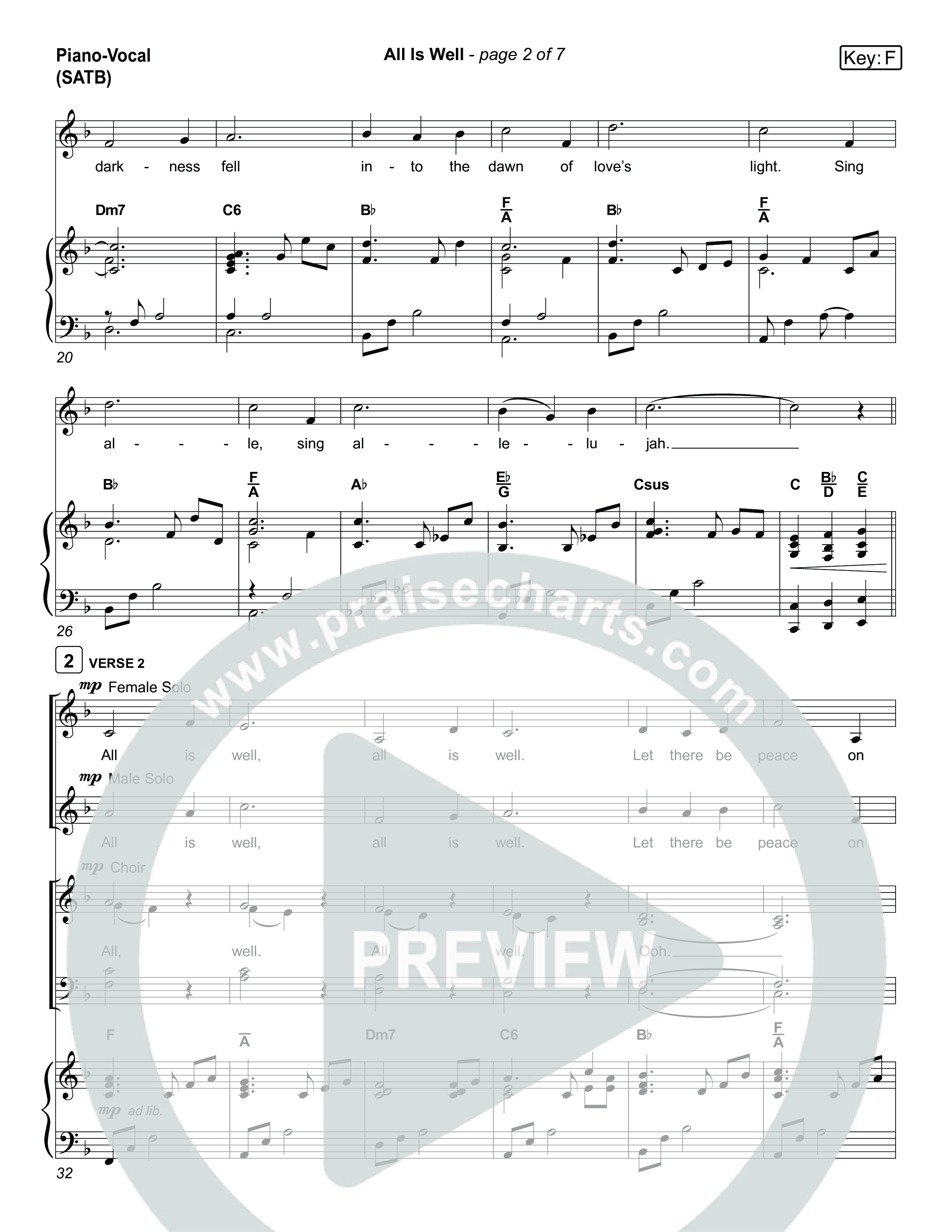 All Is Well Piano/Vocal Pack (Museum Of The Bible / Arr. Jared Haschek)