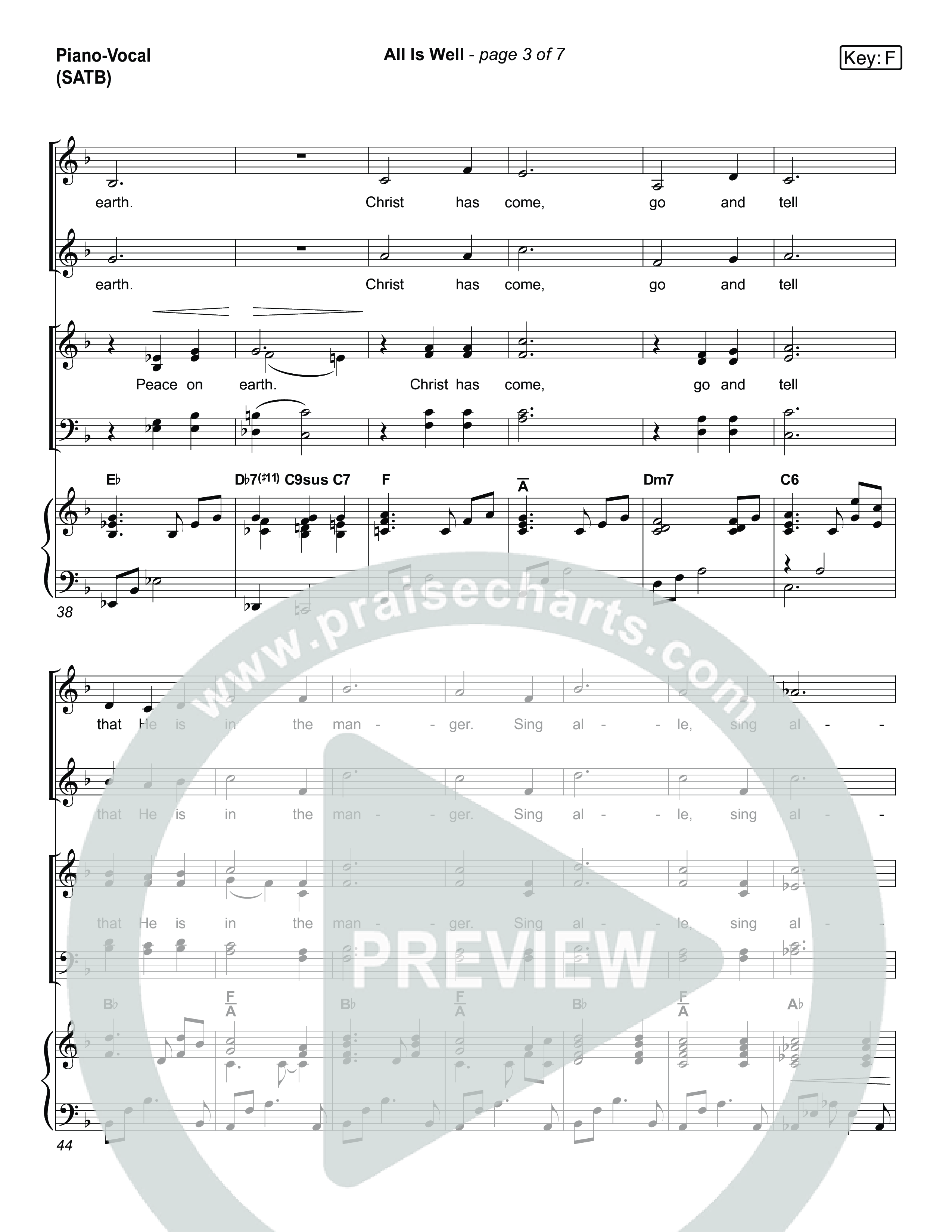 All Is Well Piano/Vocal Pack (Museum Of The Bible / Arr. Jared Haschek)